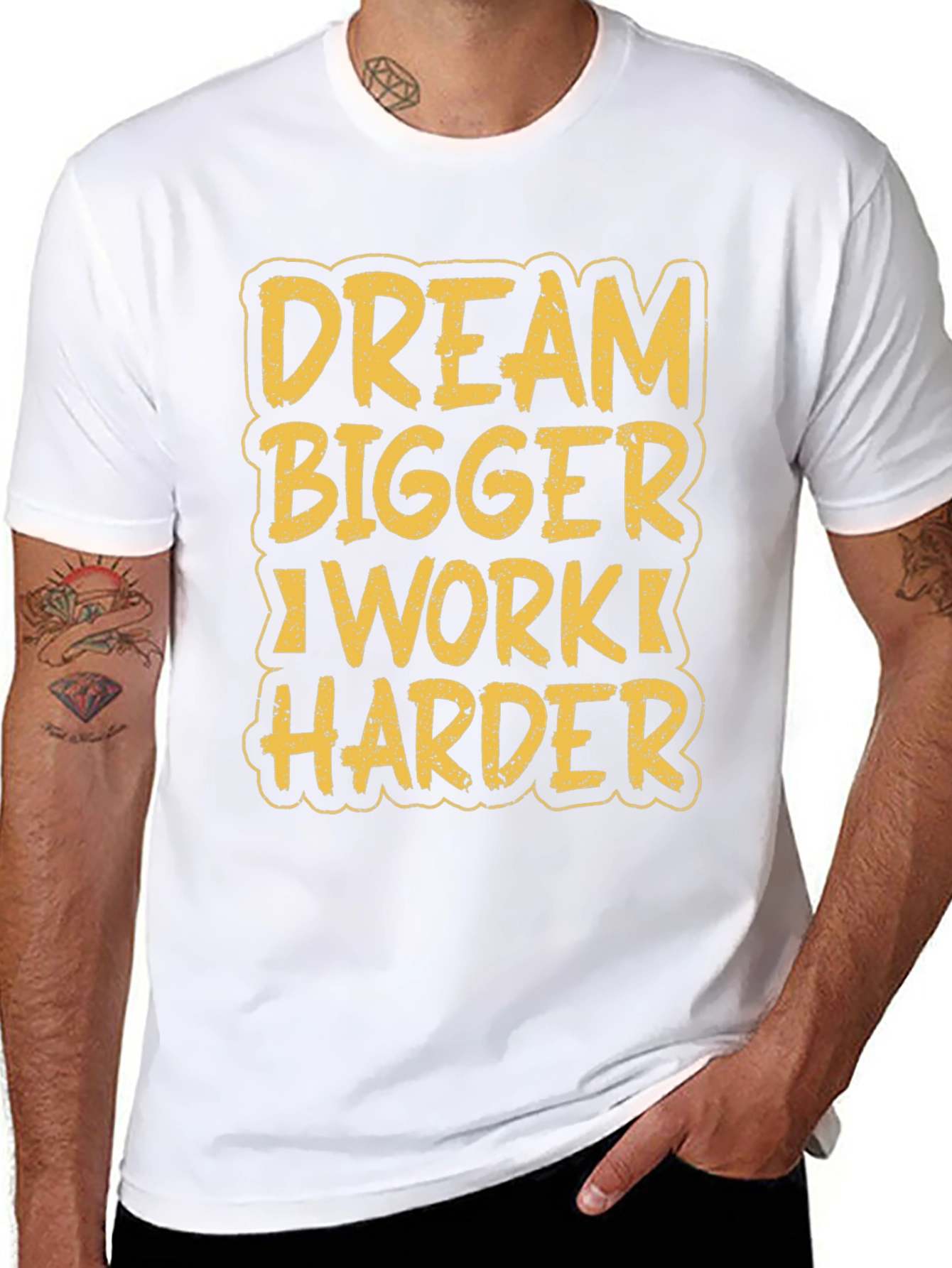 Dream Bigger Work Harder Black Graphic Tee