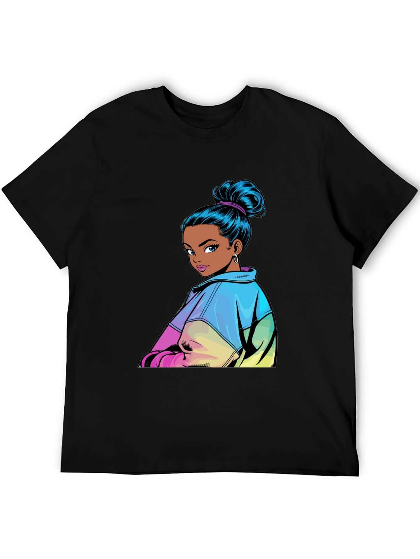 Cartoon Girl Graphic Print T-Shirt