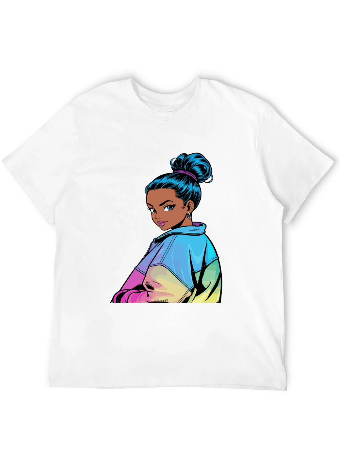 Cartoon Girl Graphic Print T-Shirt
