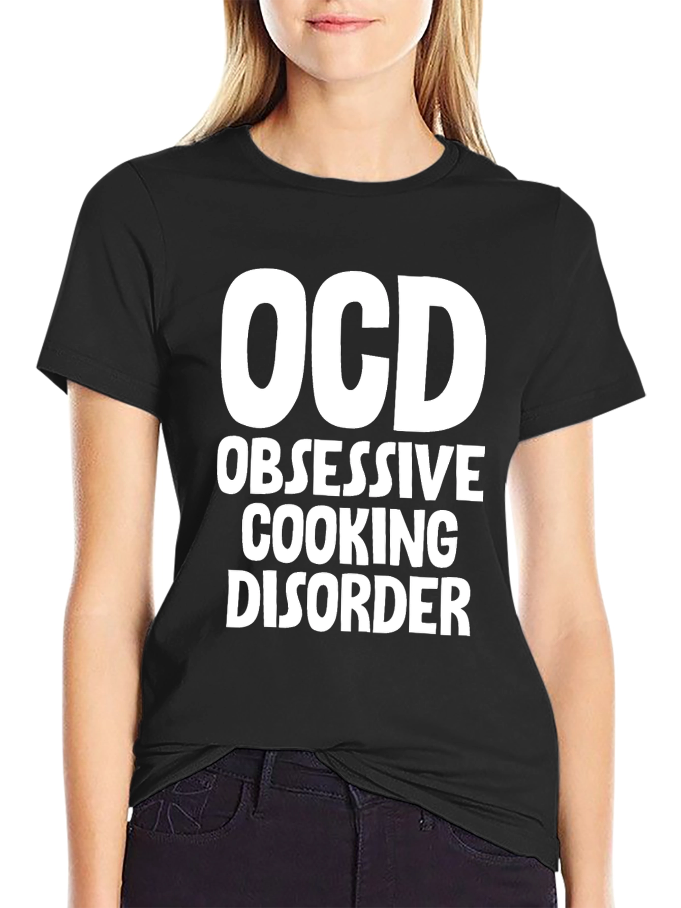 OCD Obsessive Cooking Disorder T-Shirt Black Cotton Tee