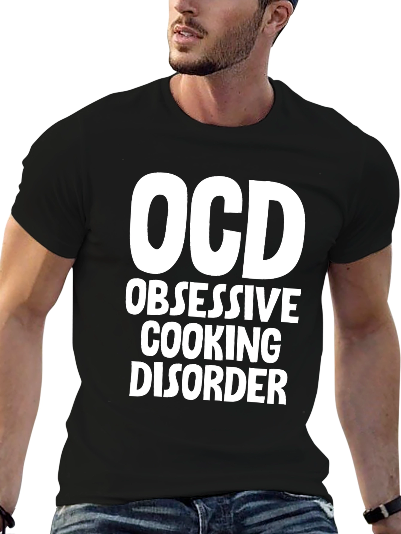 OCD Obsessive Cooking Disorder T-Shirt Black Cotton Tee