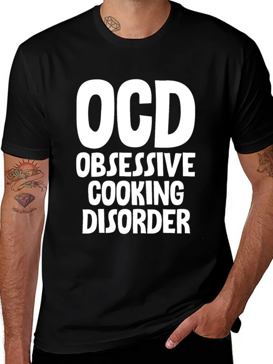 OCD Obsessive Cooking Disorder T-Shirt Black Cotton Tee
