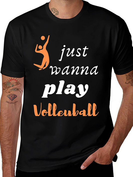 Volleyball Player T-Shirt - Just Wanna Play Design