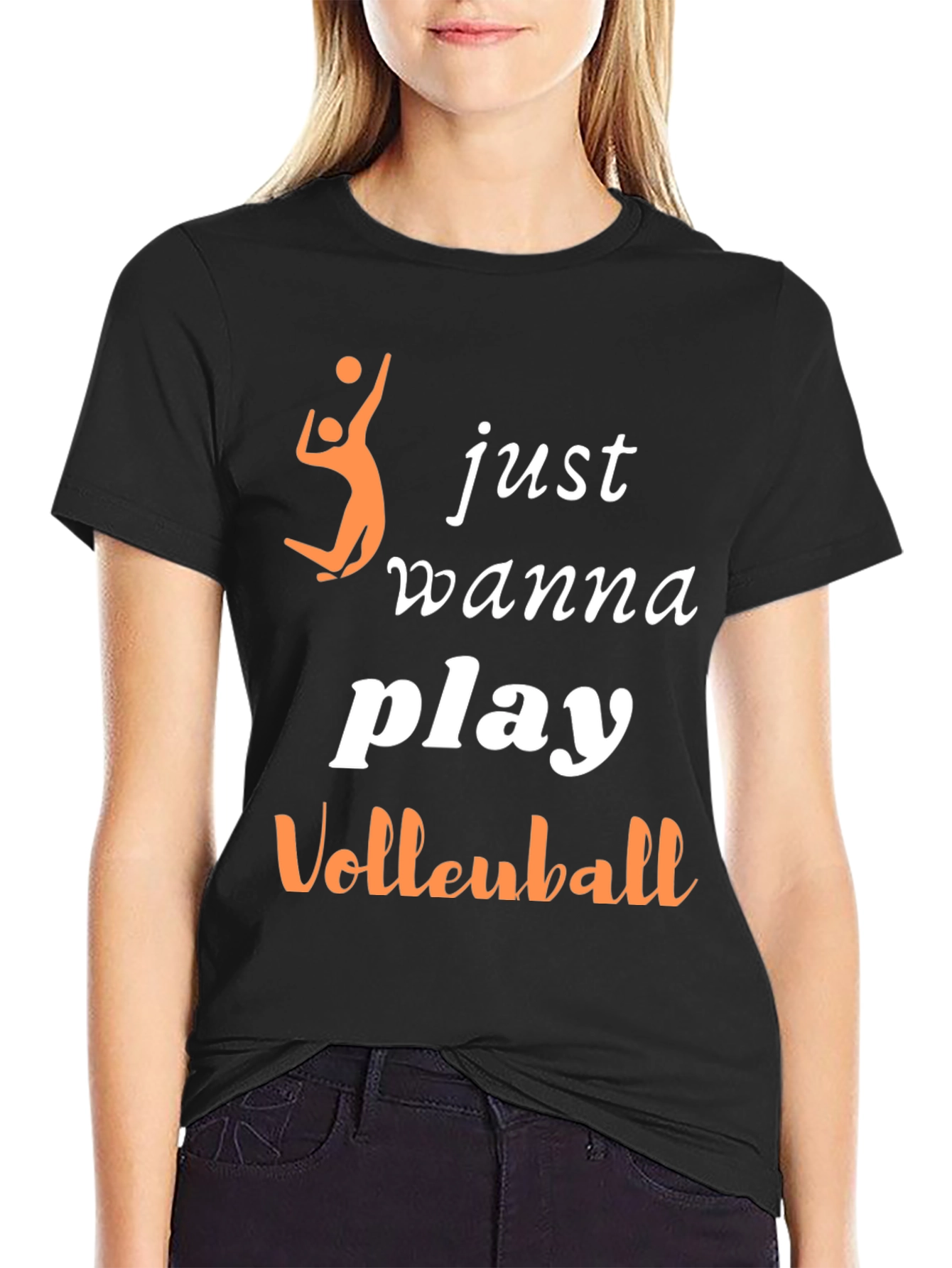 Volleyball Player T-Shirt - Just Wanna Play Design