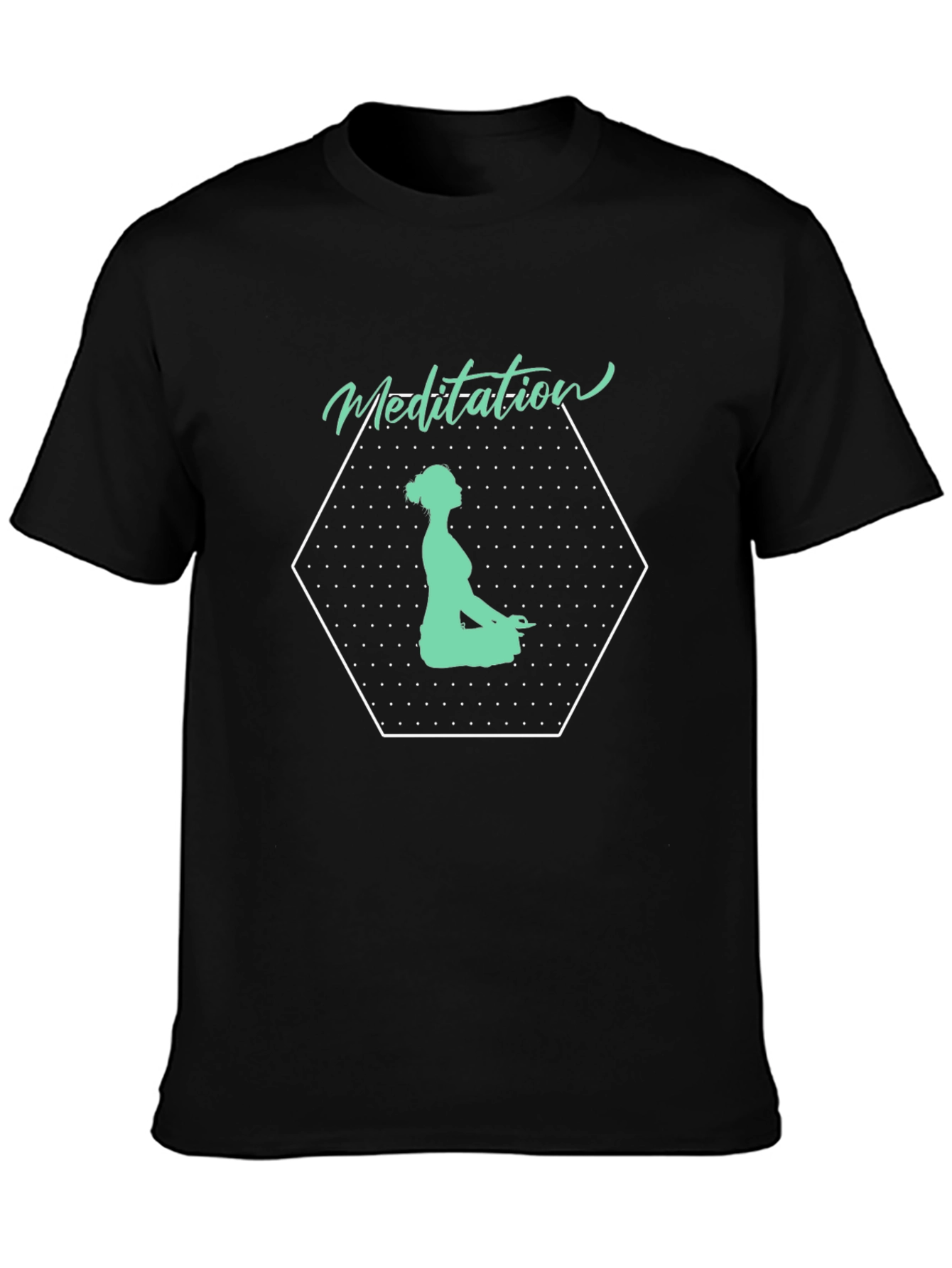 Meditation Graphic Print Black T-Shirt