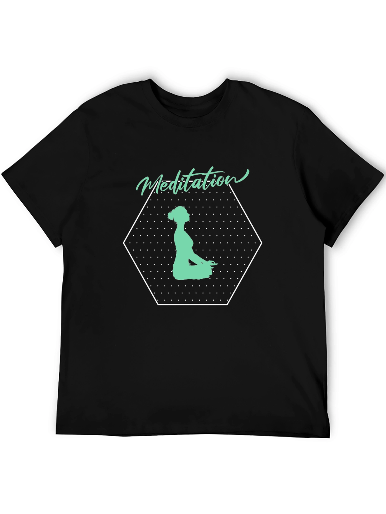 Meditation Graphic Print Black T-Shirt