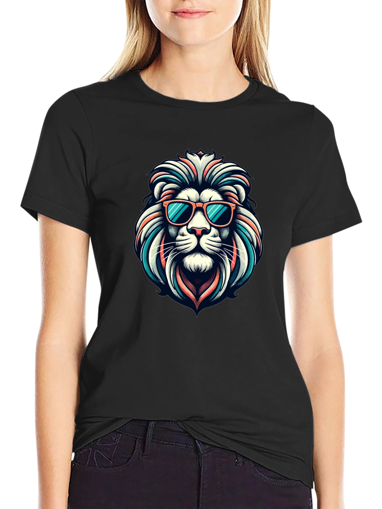 Cool Lion Graphic Tee - Black T-Shirt