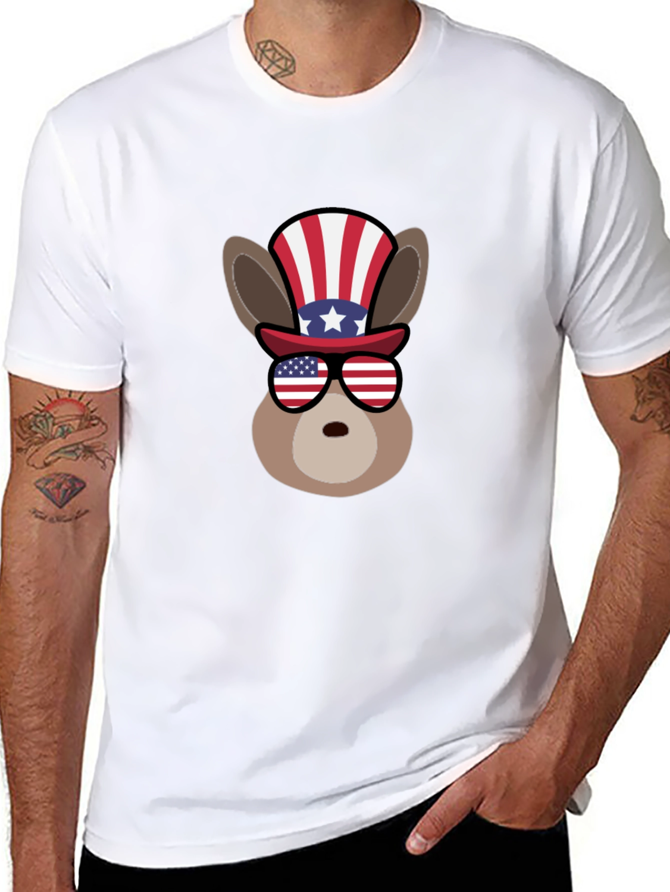 Patriotic Donkey Graphic T-Shirt