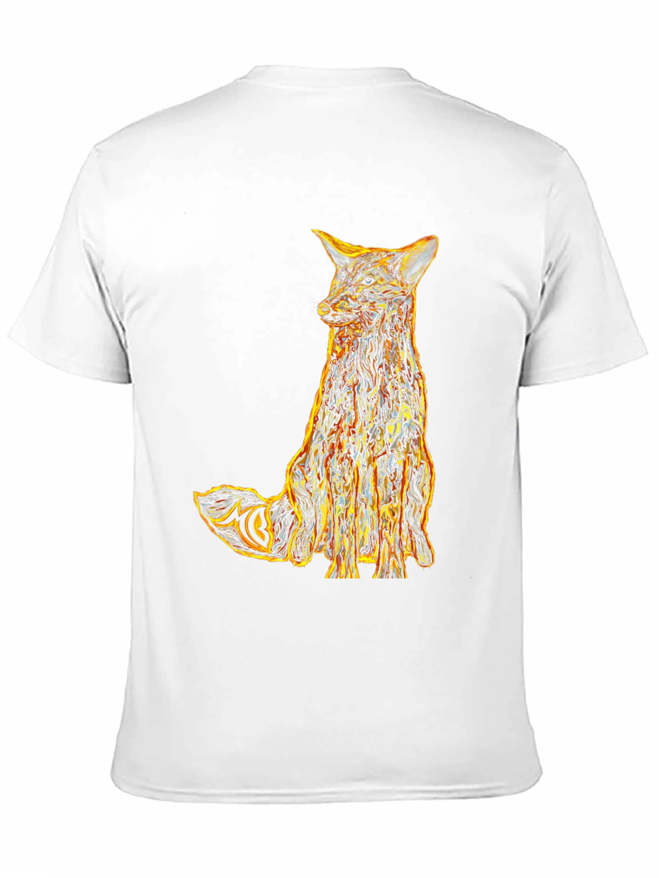 Abstract Fox Graphic Tee - Stylish Mens Black T-Shirt