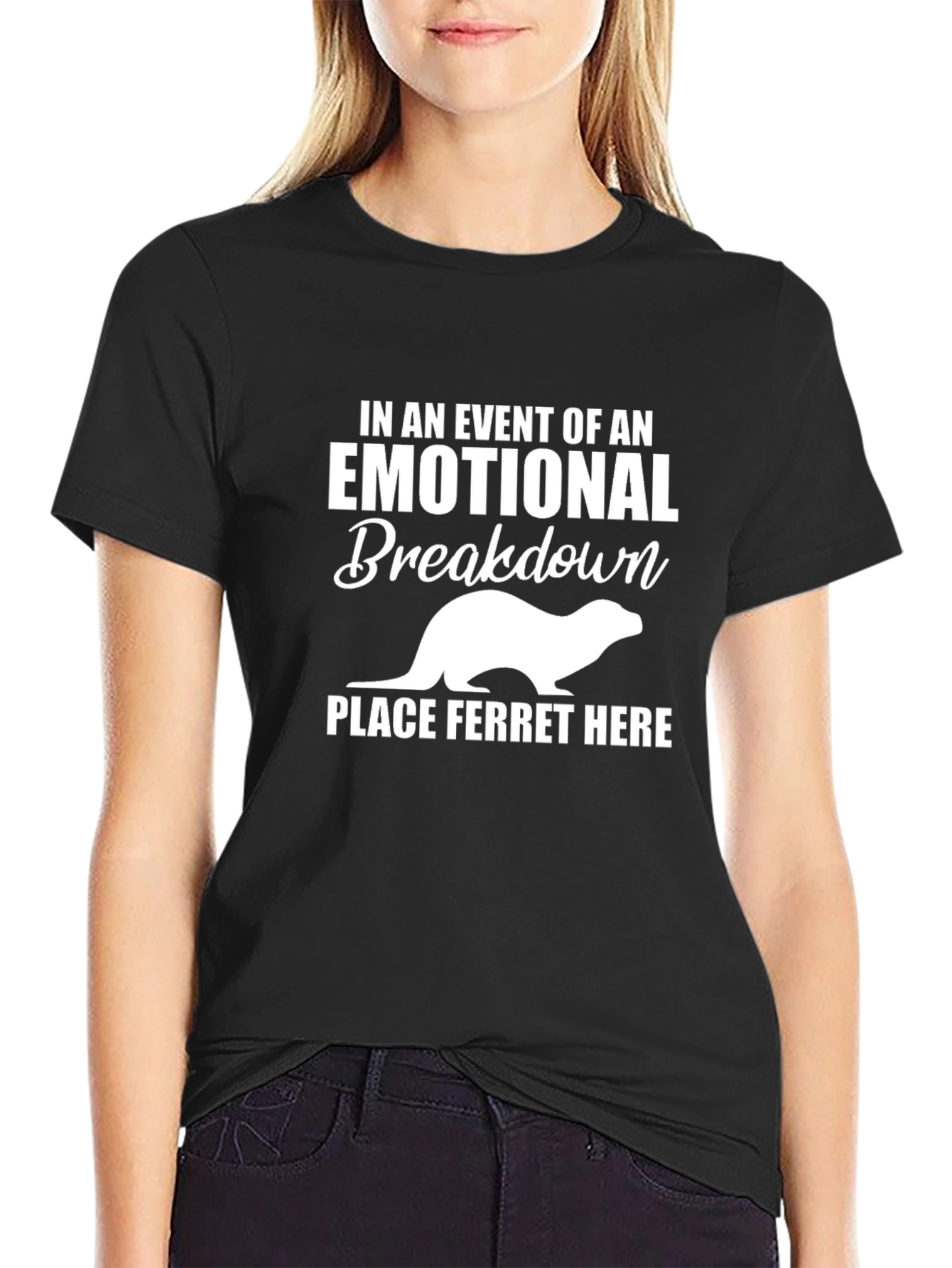 Emotional Breakdown Ferret T-Shirt Funny Graphic Tee