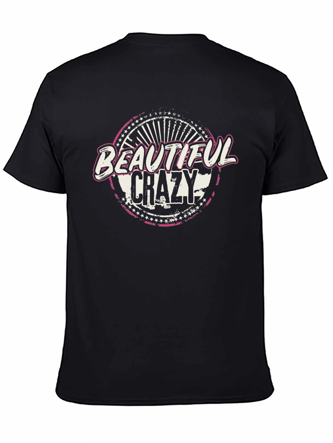 Beautiful Crazy Graphic Tee - Black Cotton T-Shirt