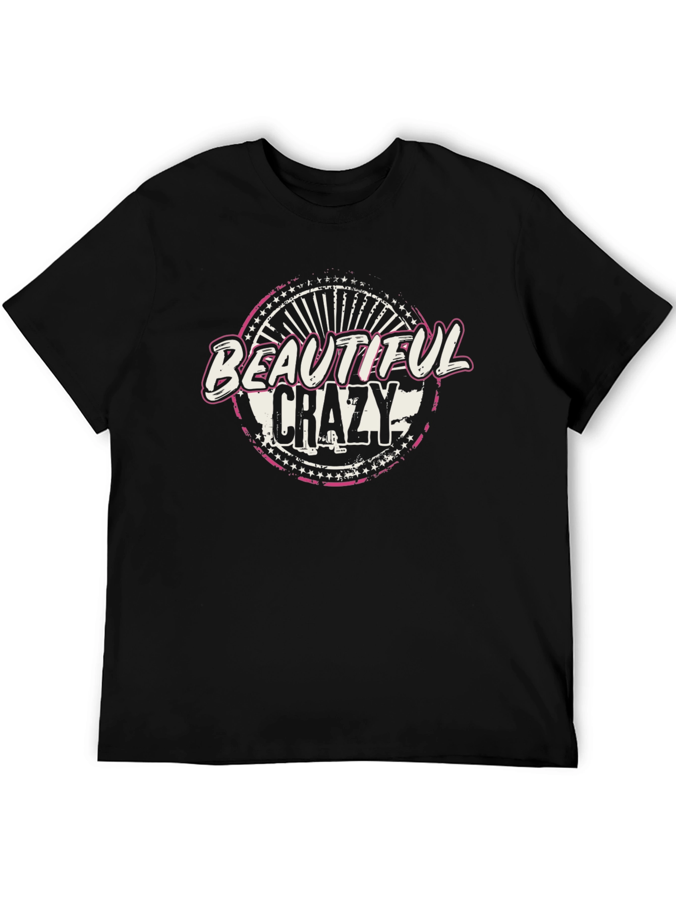 Beautiful Crazy Graphic Tee - Black Cotton T-Shirt