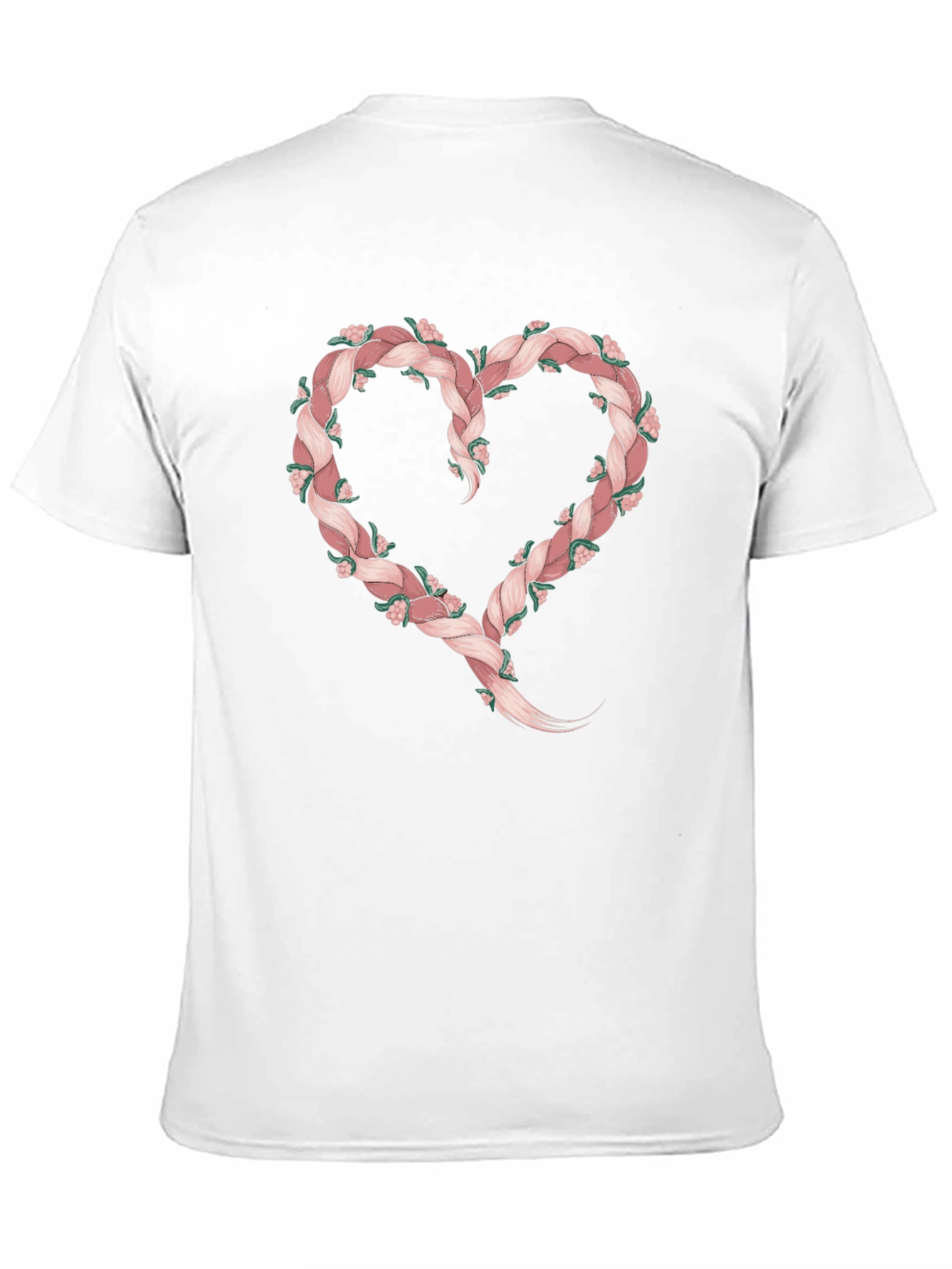 Floral Braid Heart Tee - Stylish Black T-Shirt