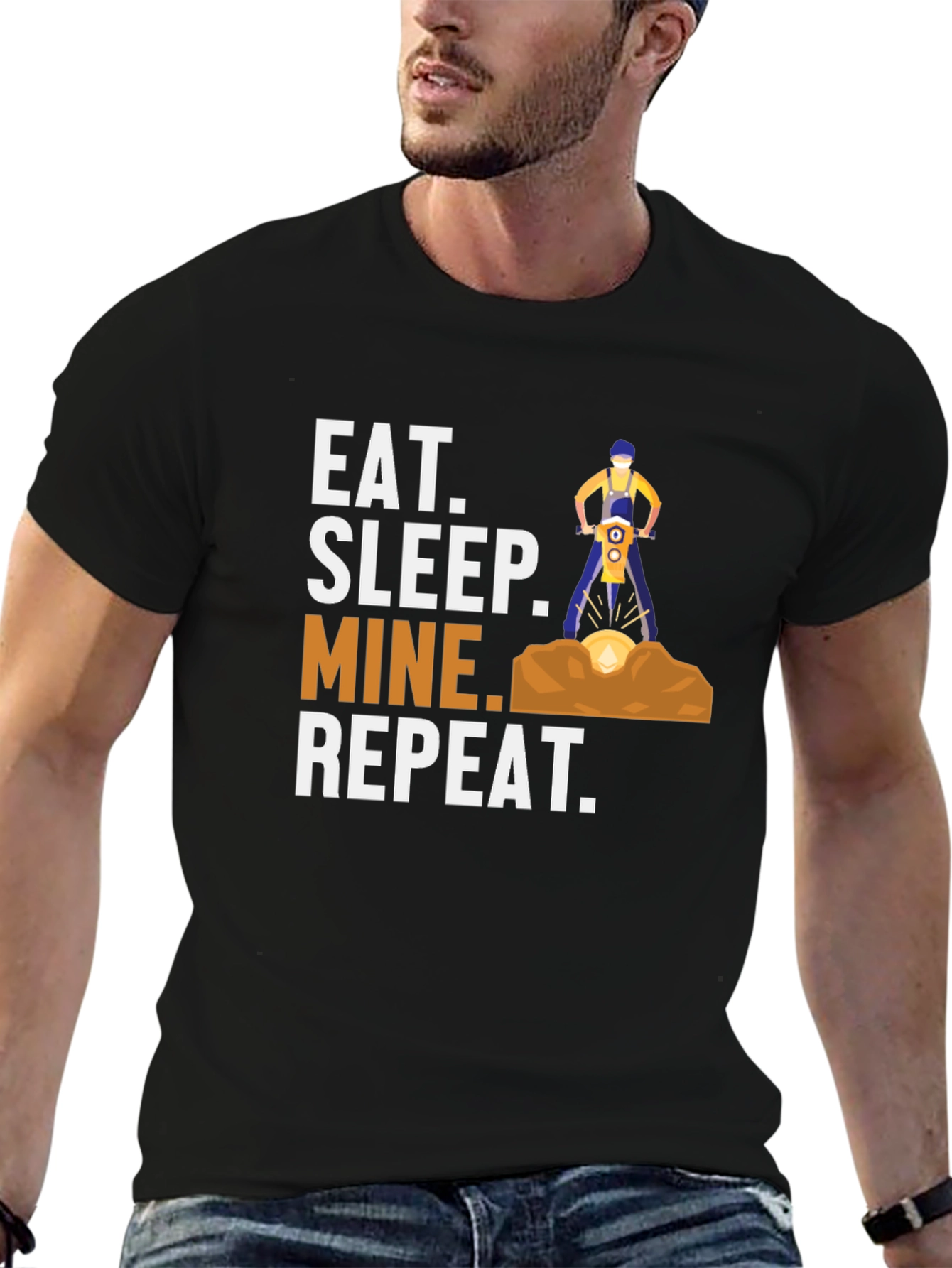 Eat Sleep Mine Repeat Graphic T-Shirt