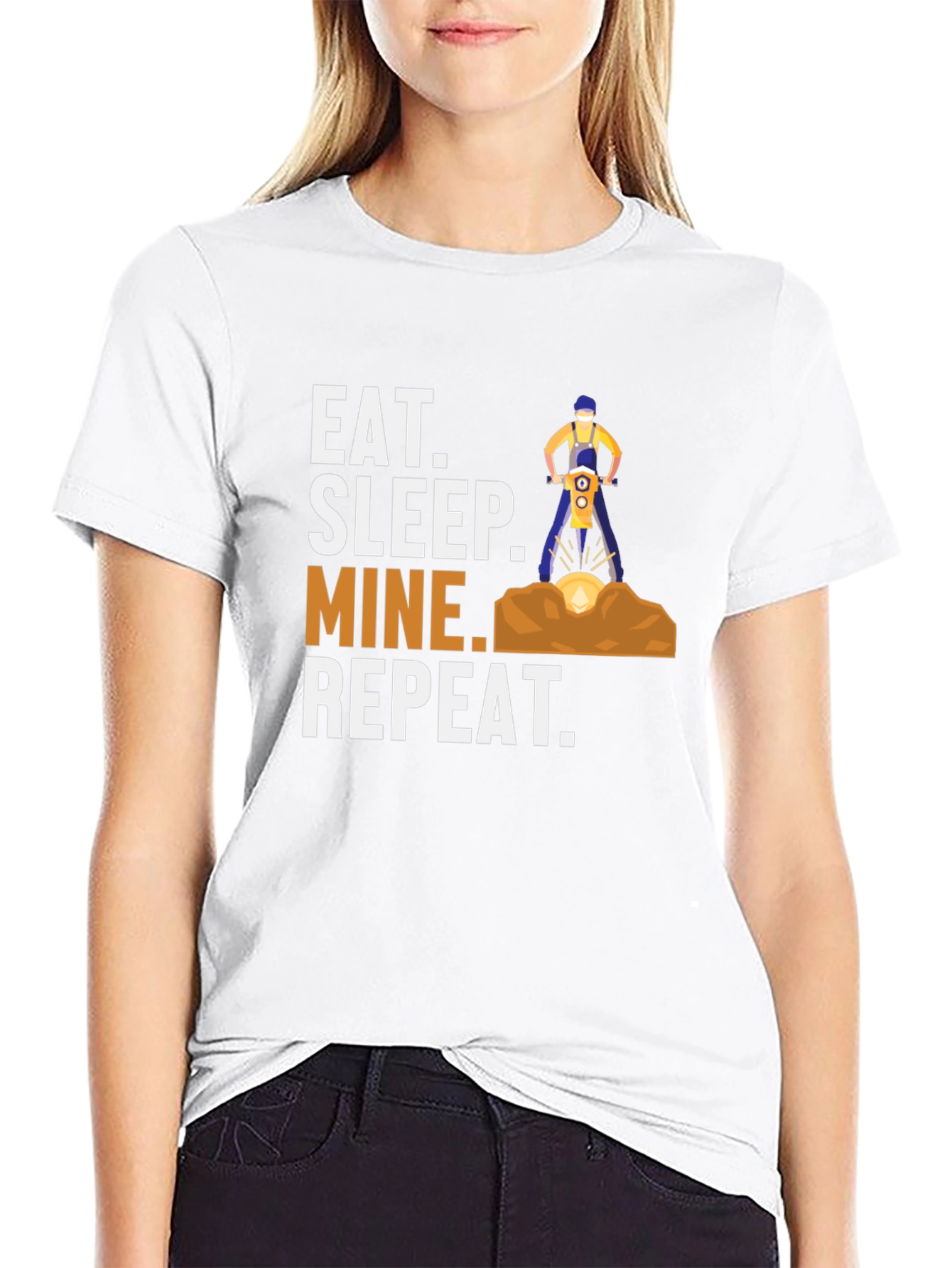 Eat Sleep Mine Repeat Graphic T-Shirt