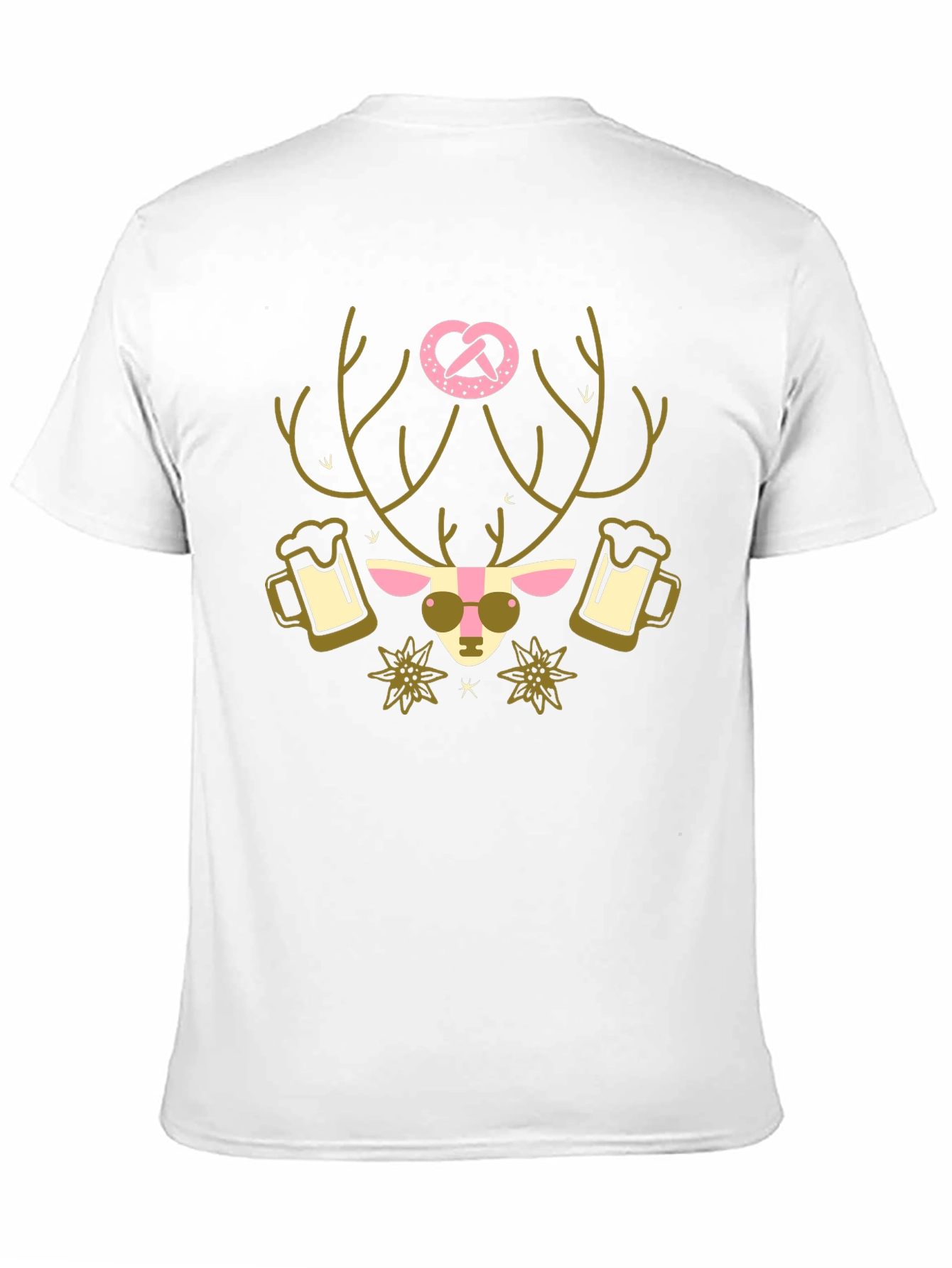 Oktoberfest Deer Pretzel T-Shirt - Black
