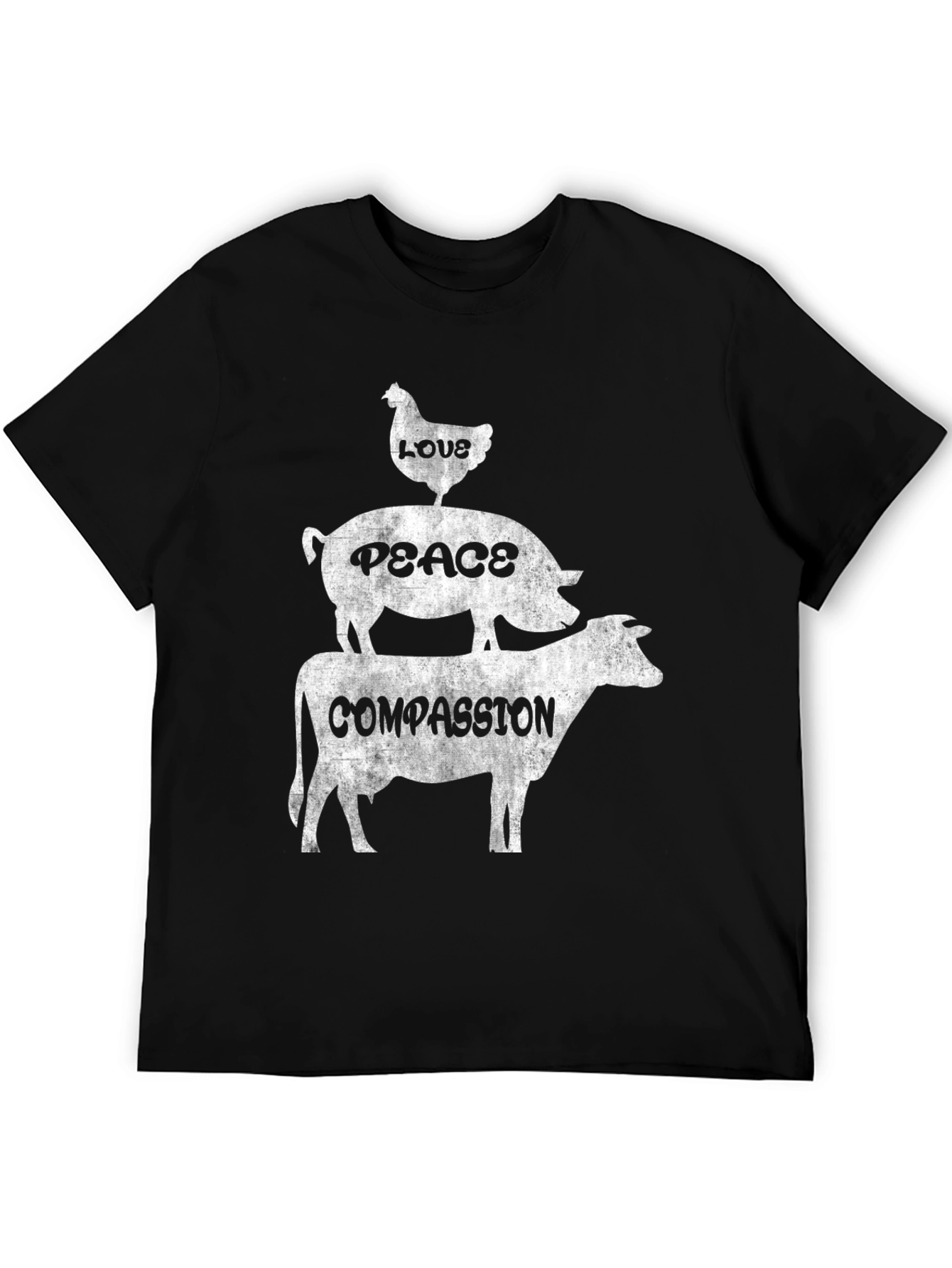 Vegan Animal Lover Tee - Love Peace Compassion
