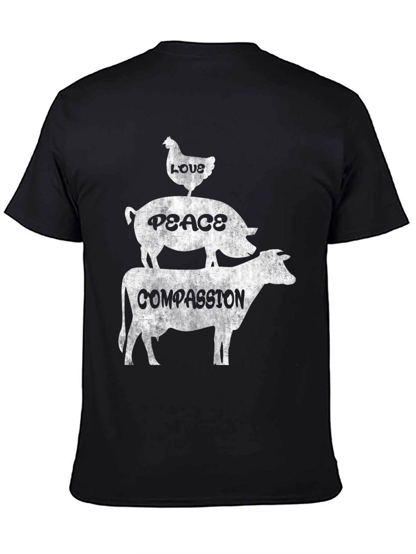Vegan Animal Lover Tee - Love Peace Compassion