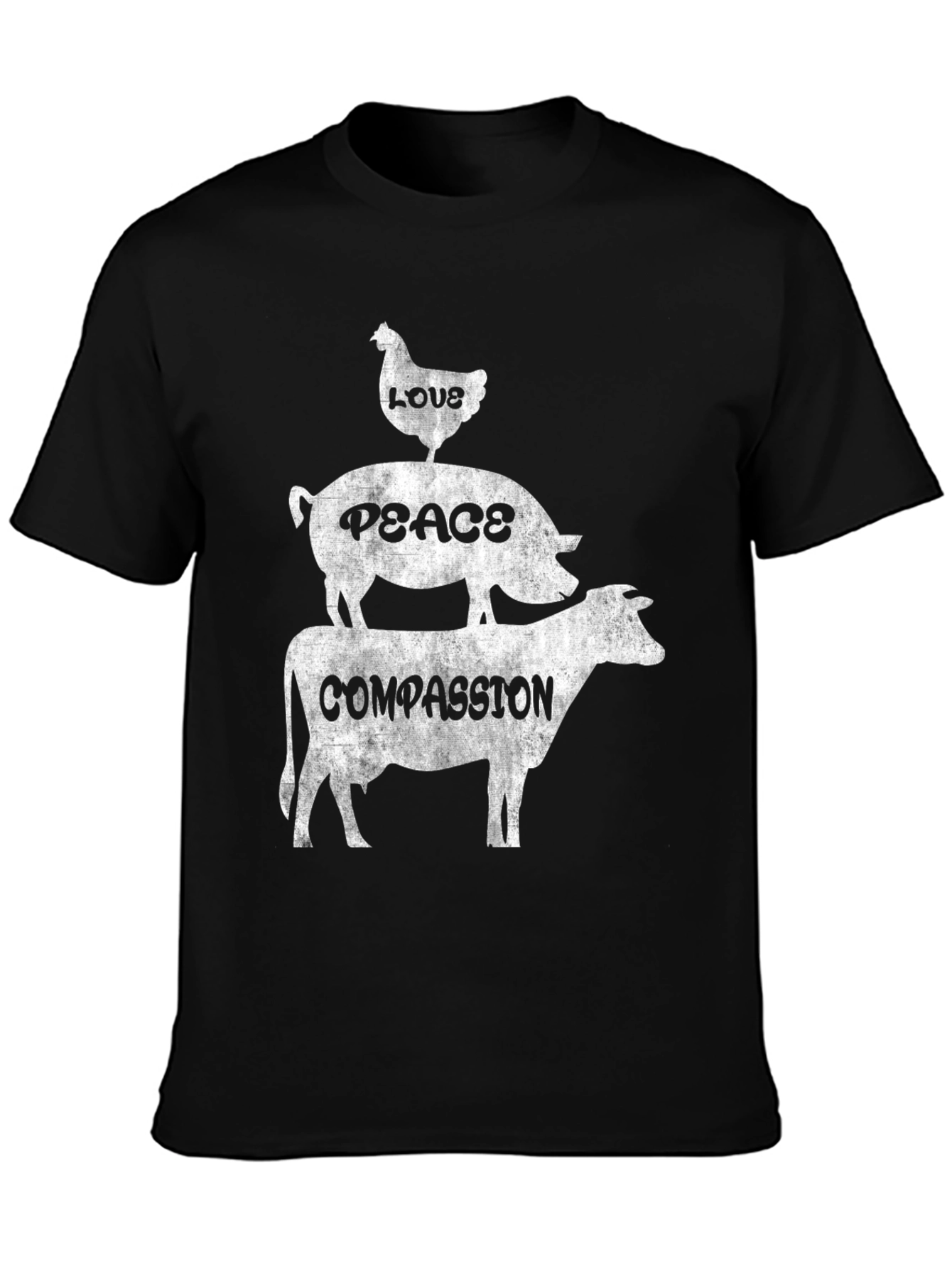 Vegan Animal Lover Tee - Love Peace Compassion