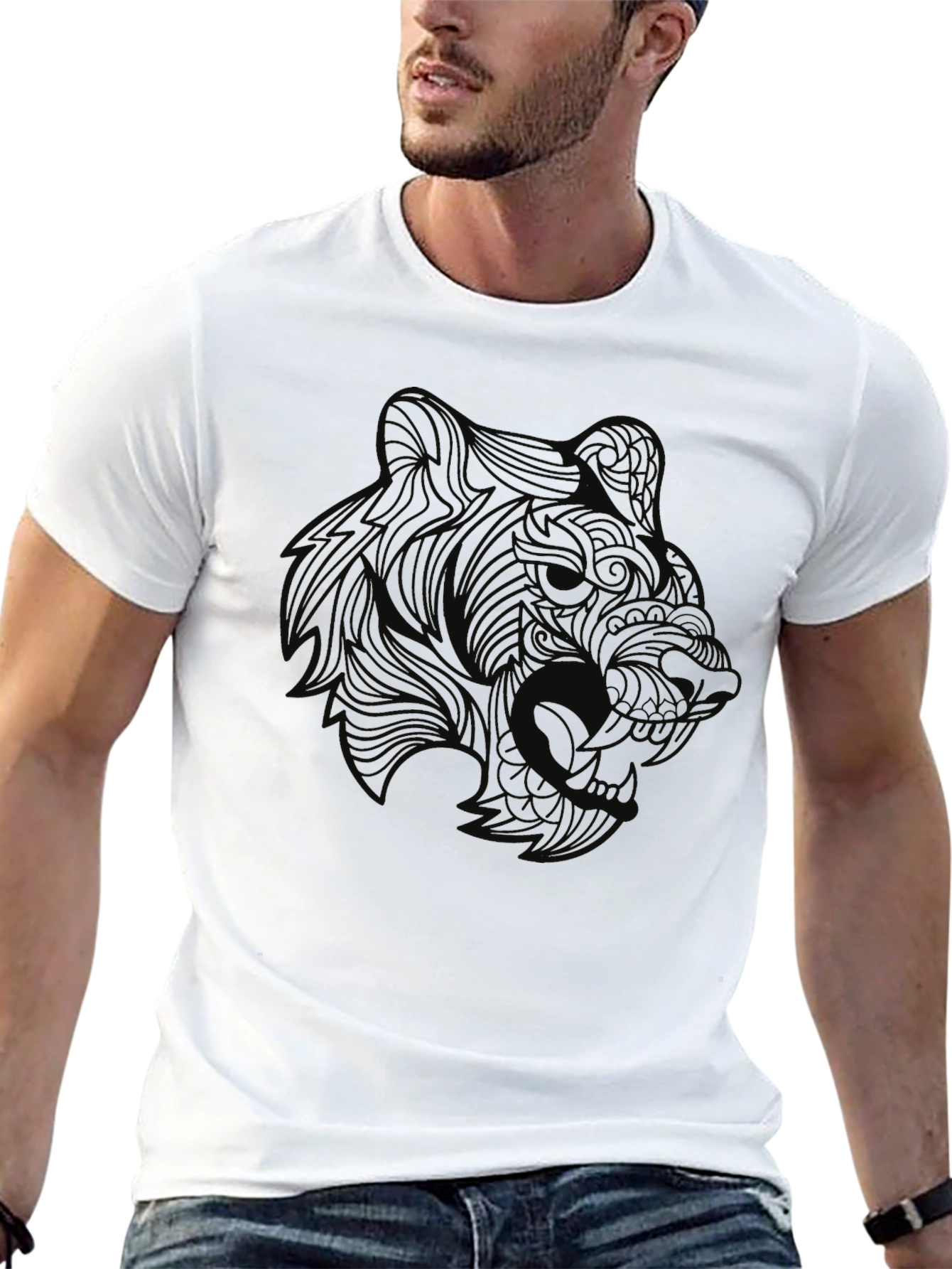 Mens Black Bear Graphic Tee