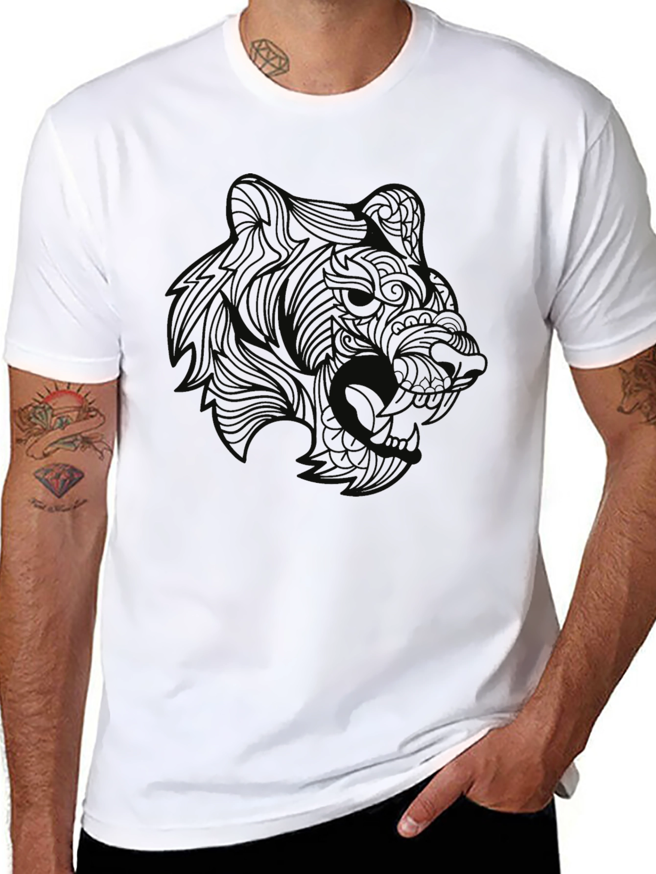 Mens Black Bear Graphic Tee