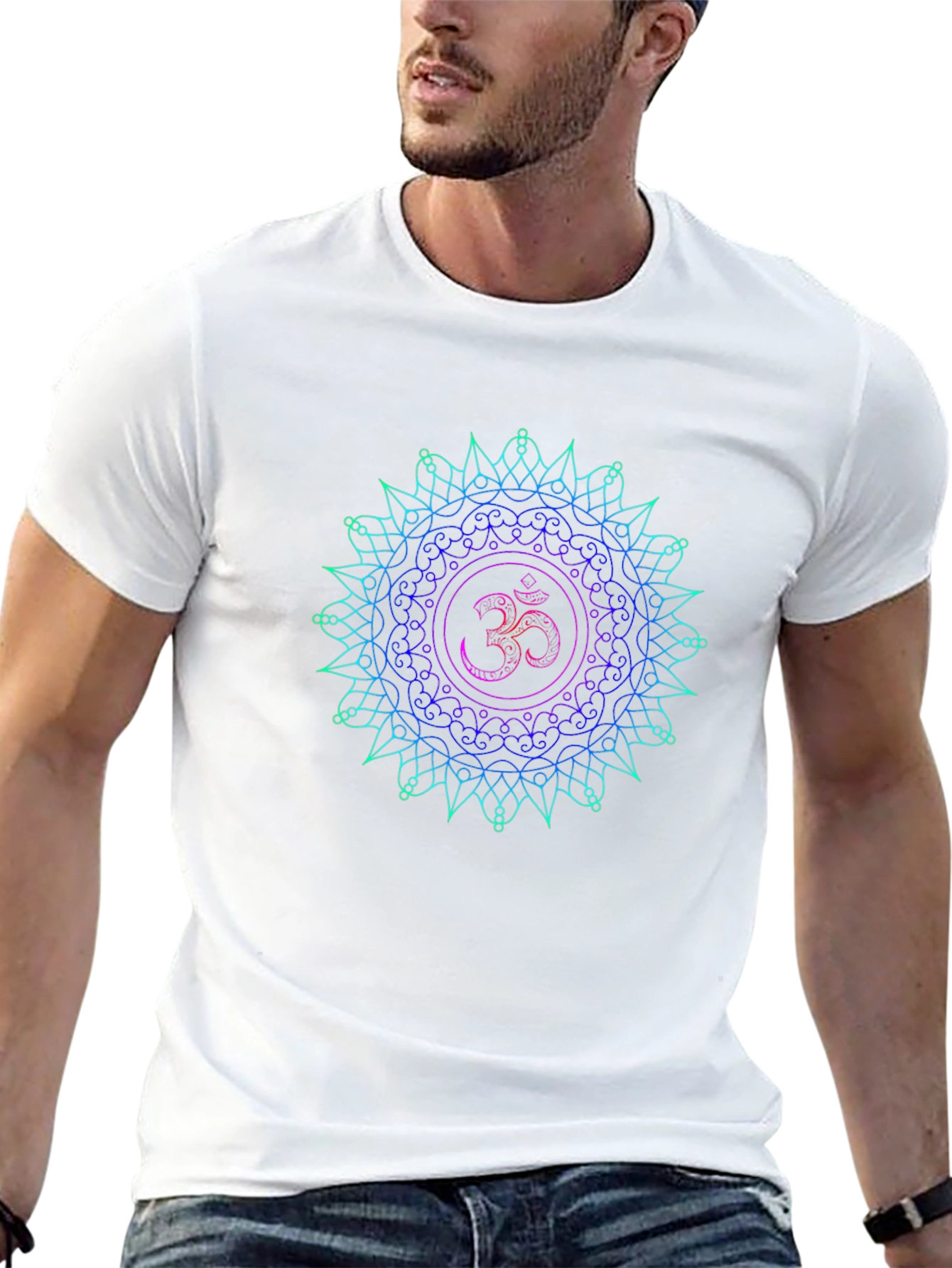 Om Mandala T-Shirt - Spiritual Symbol Black Tee