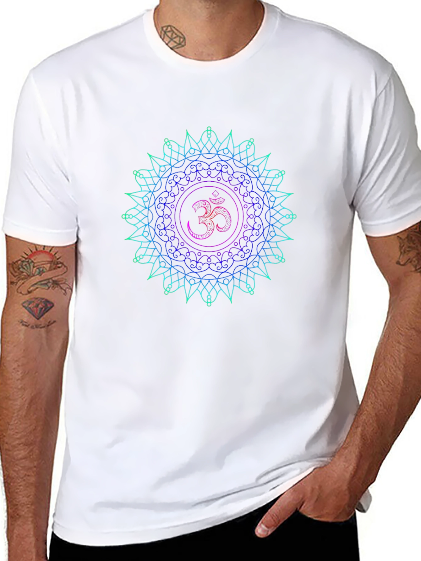 Om Mandala T-Shirt - Spiritual Symbol Black Tee