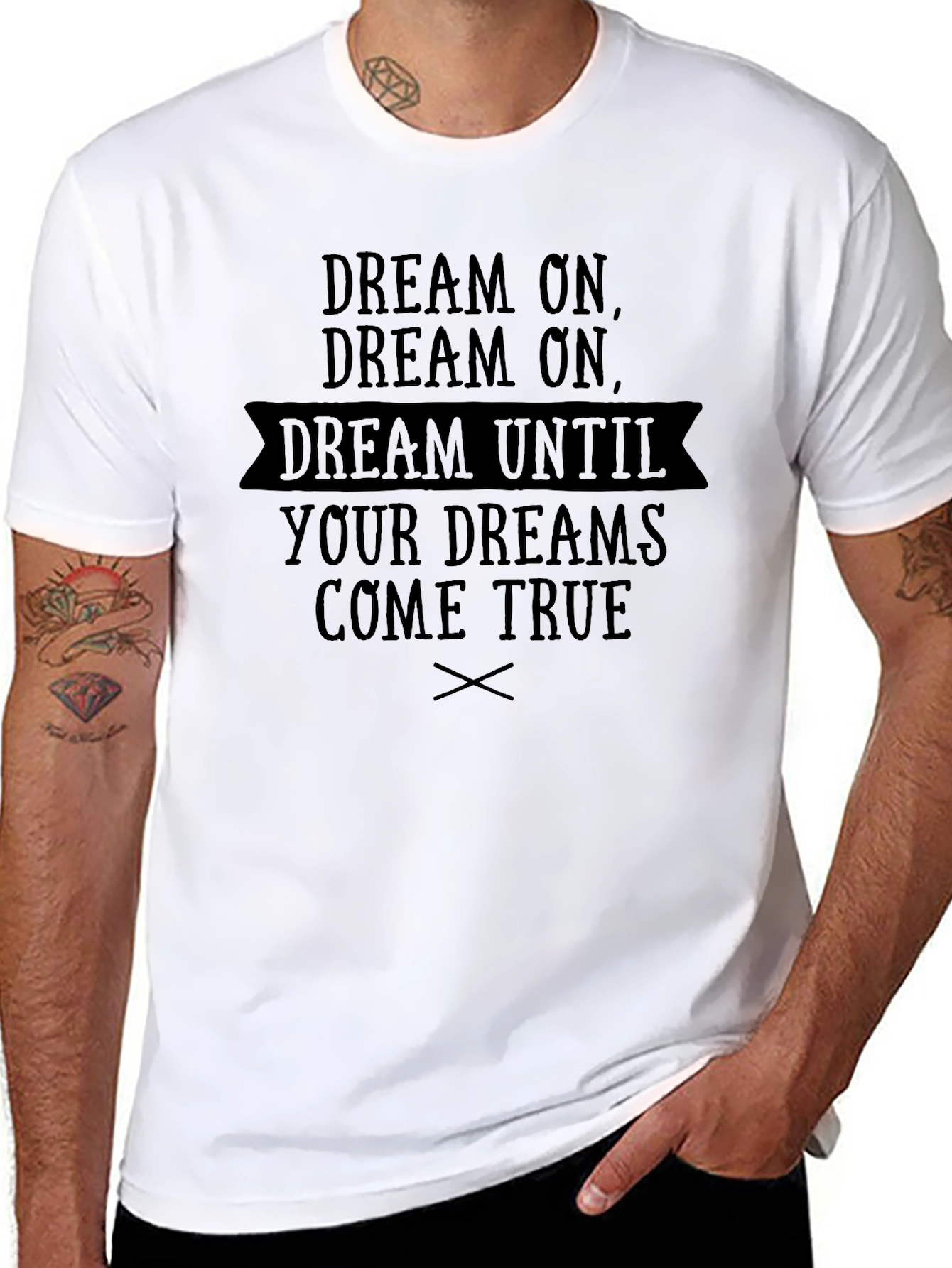 Dream On Graphic Print Black T-Shirt
