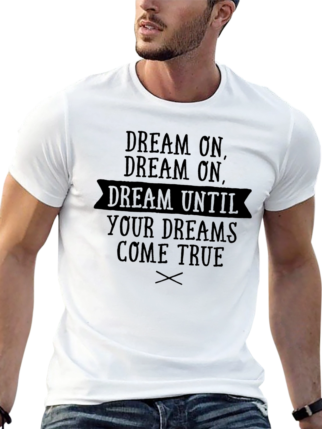 Dream On Graphic Print Black T-Shirt