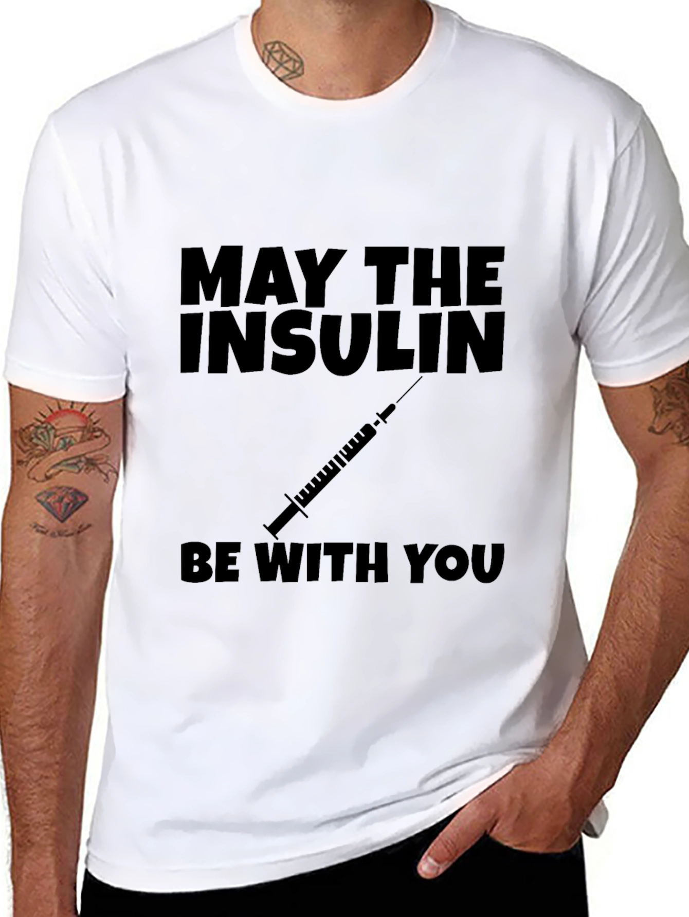May The Insulin Be With You - Black T-Shirt