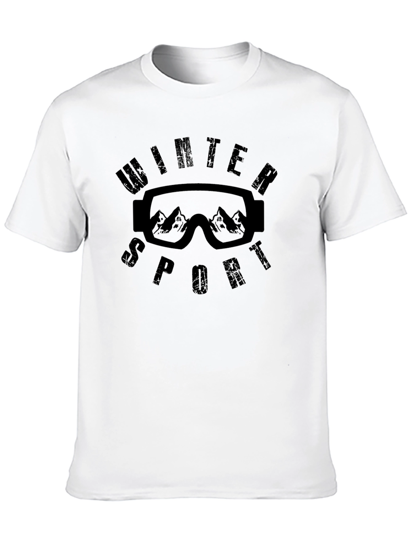 Winter Sports Black Graphic T-Shirt