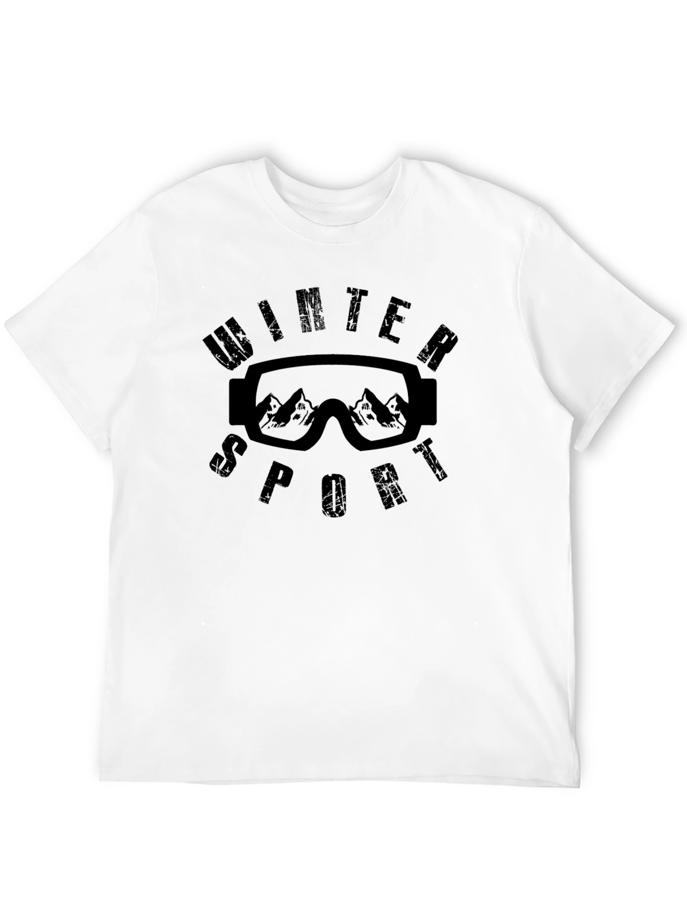 Winter Sports Black Graphic T-Shirt