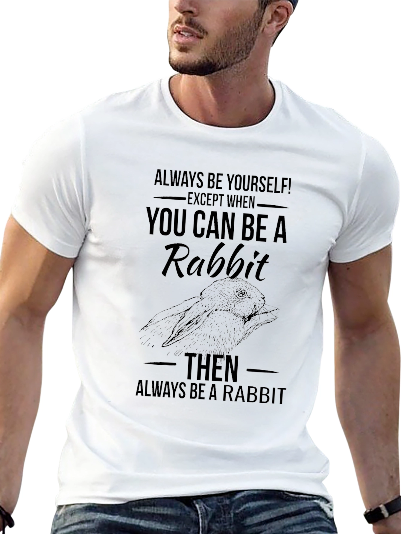 Rabbit Graphic Print T-Shirt