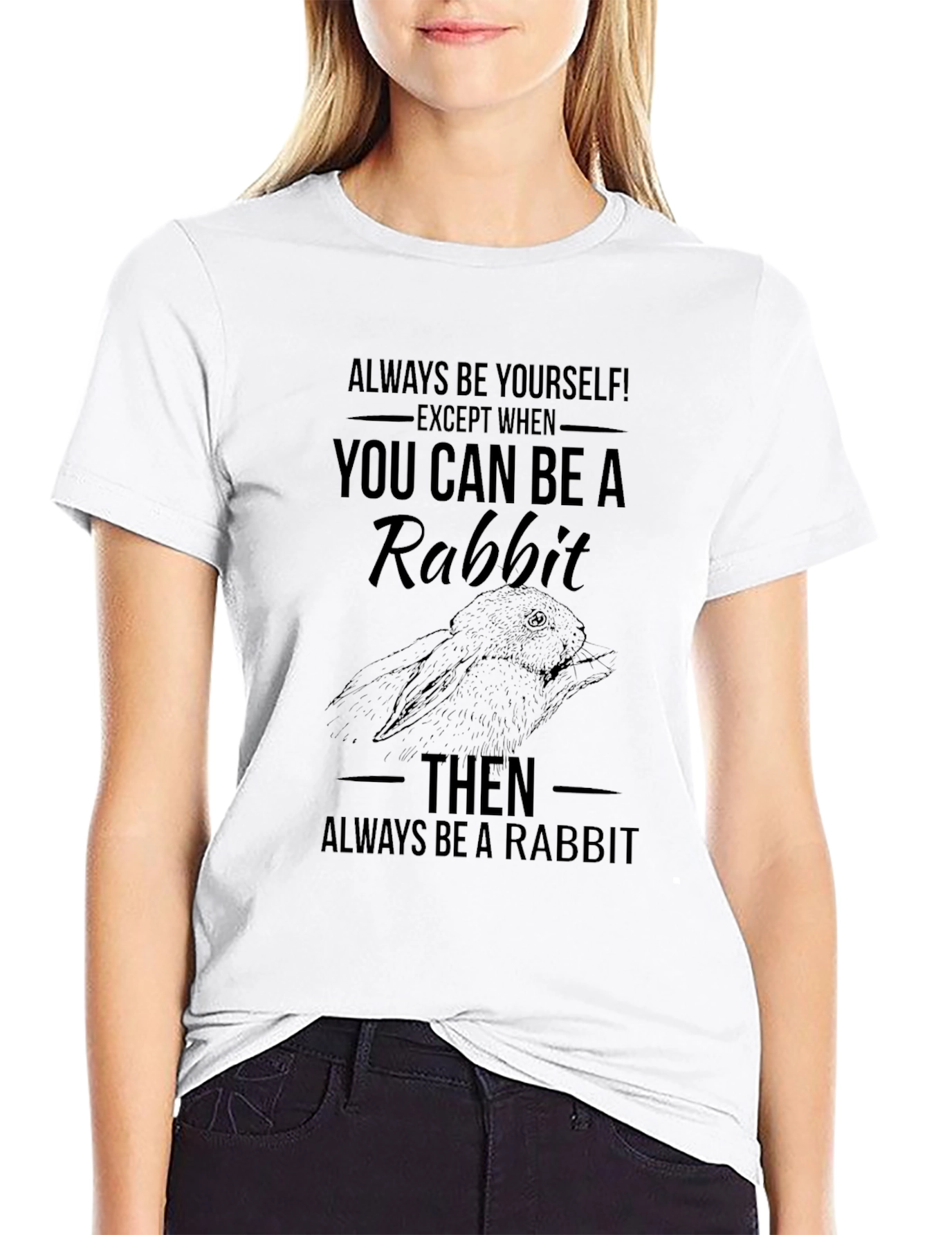 Rabbit Graphic Print T-Shirt