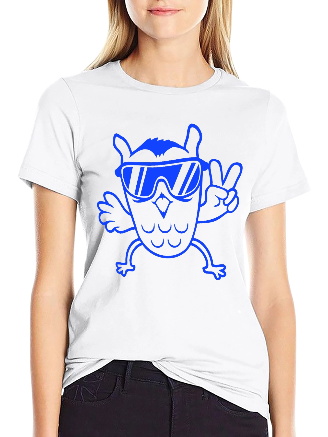 Cool Owl Tee - Black Cotton T-Shirt