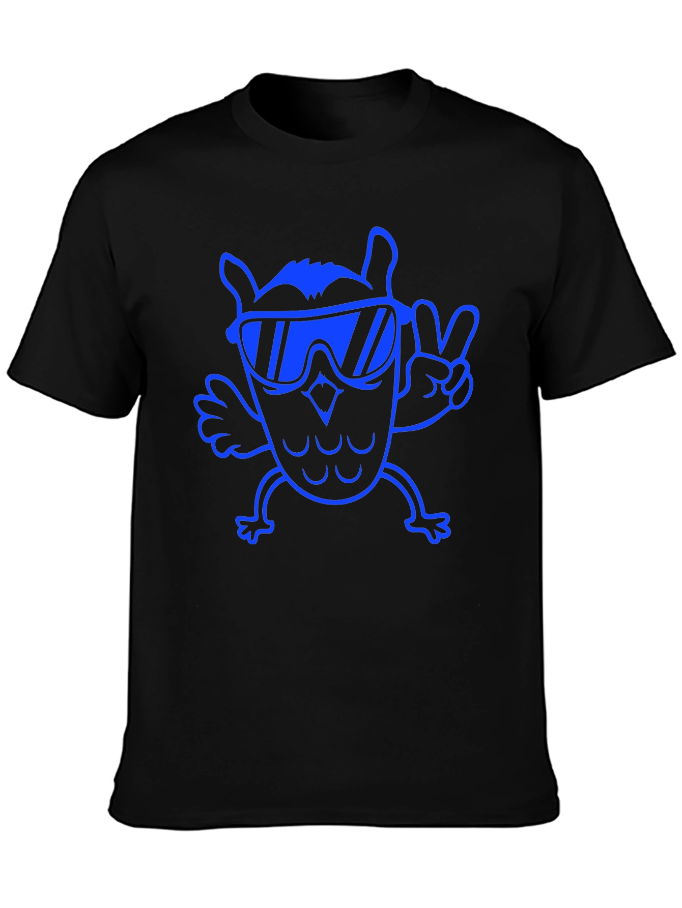 Cool Owl Tee - Black Cotton T-Shirt