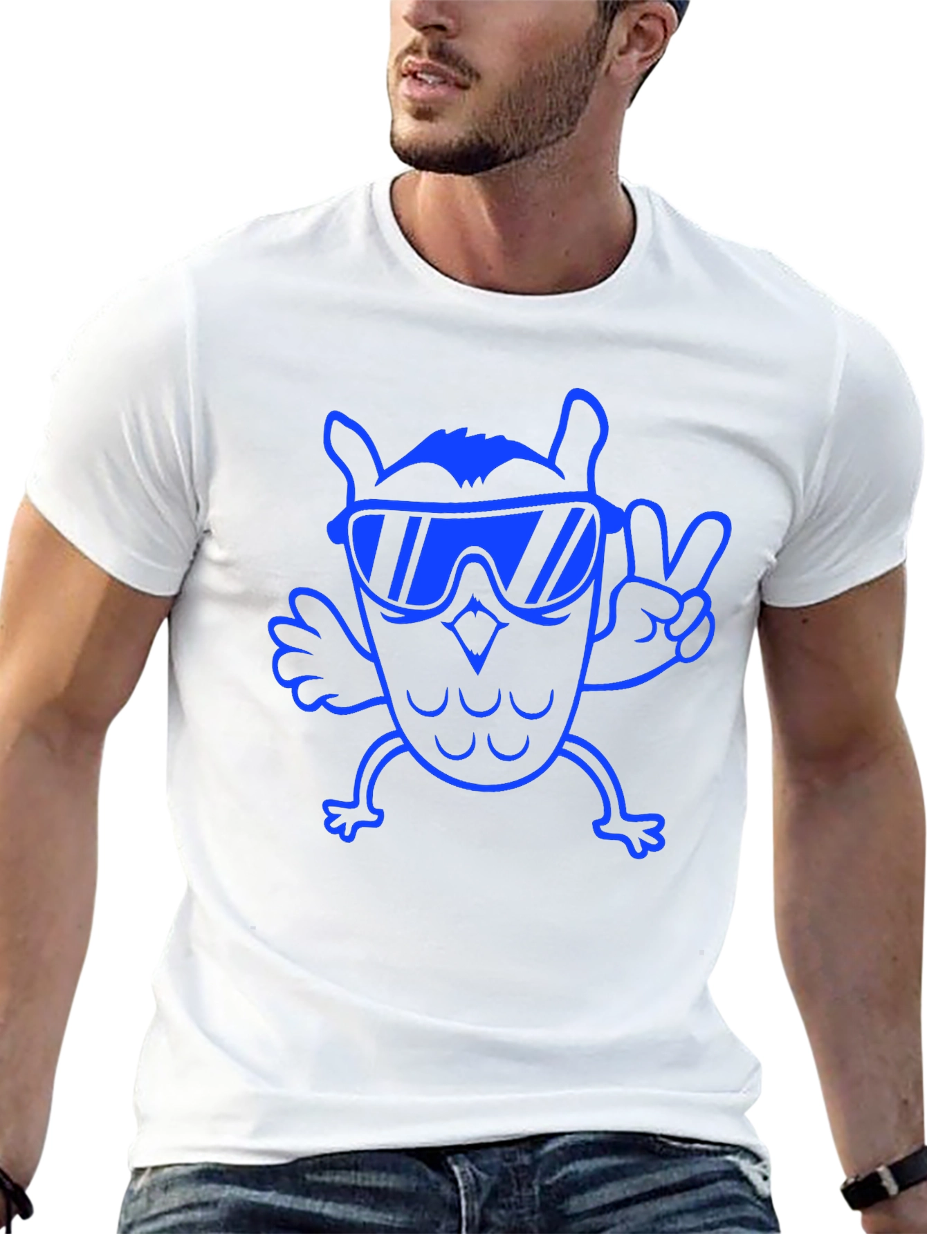 Cool Owl Tee - Black Cotton T-Shirt