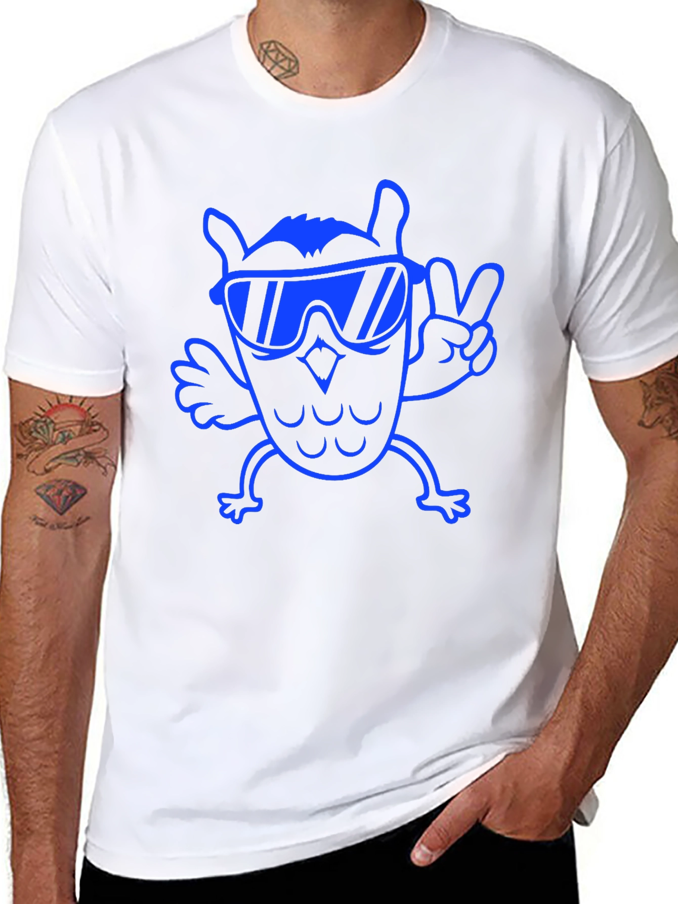 Cool Owl Tee - Black Cotton T-Shirt