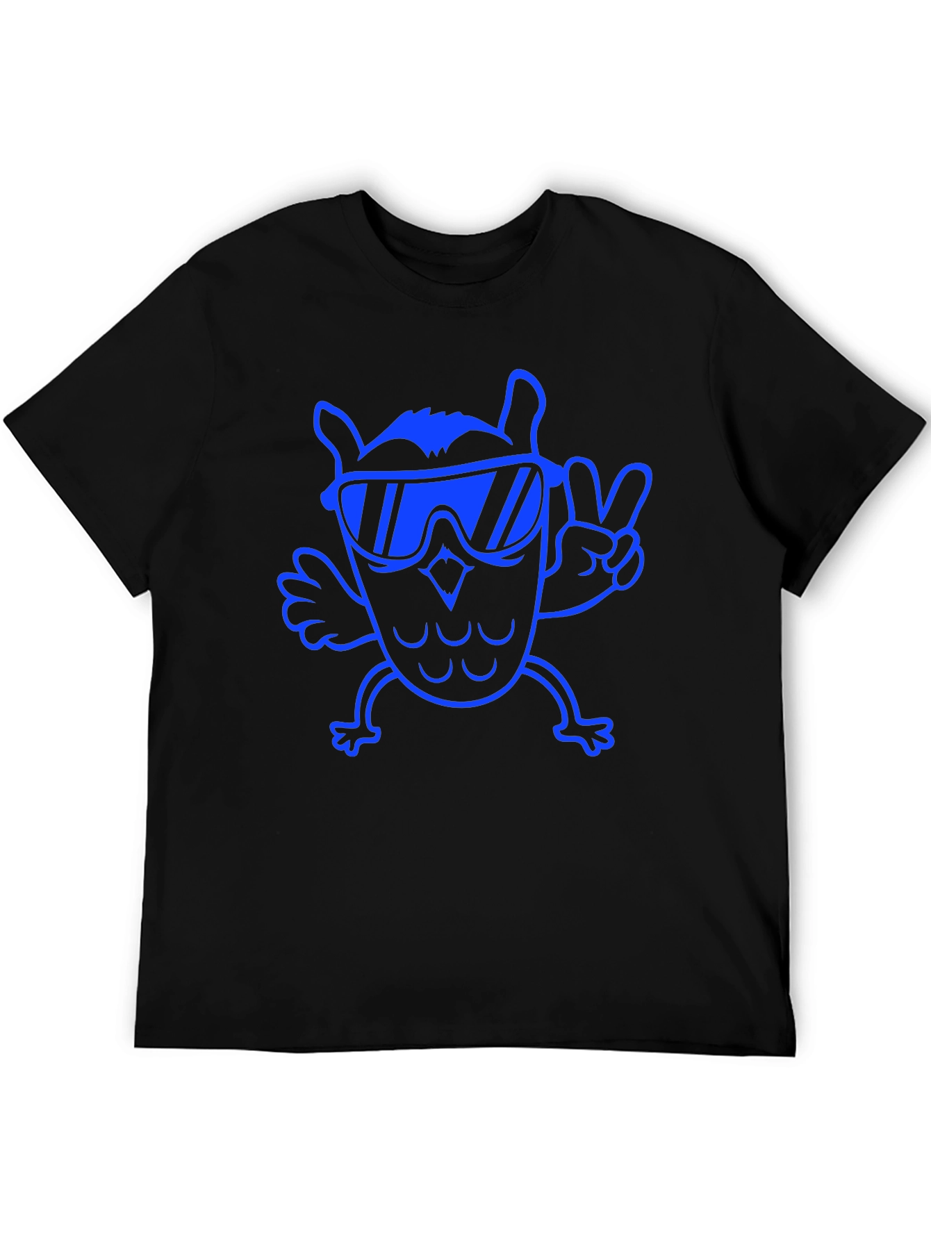 Cool Owl Tee - Black Cotton T-Shirt