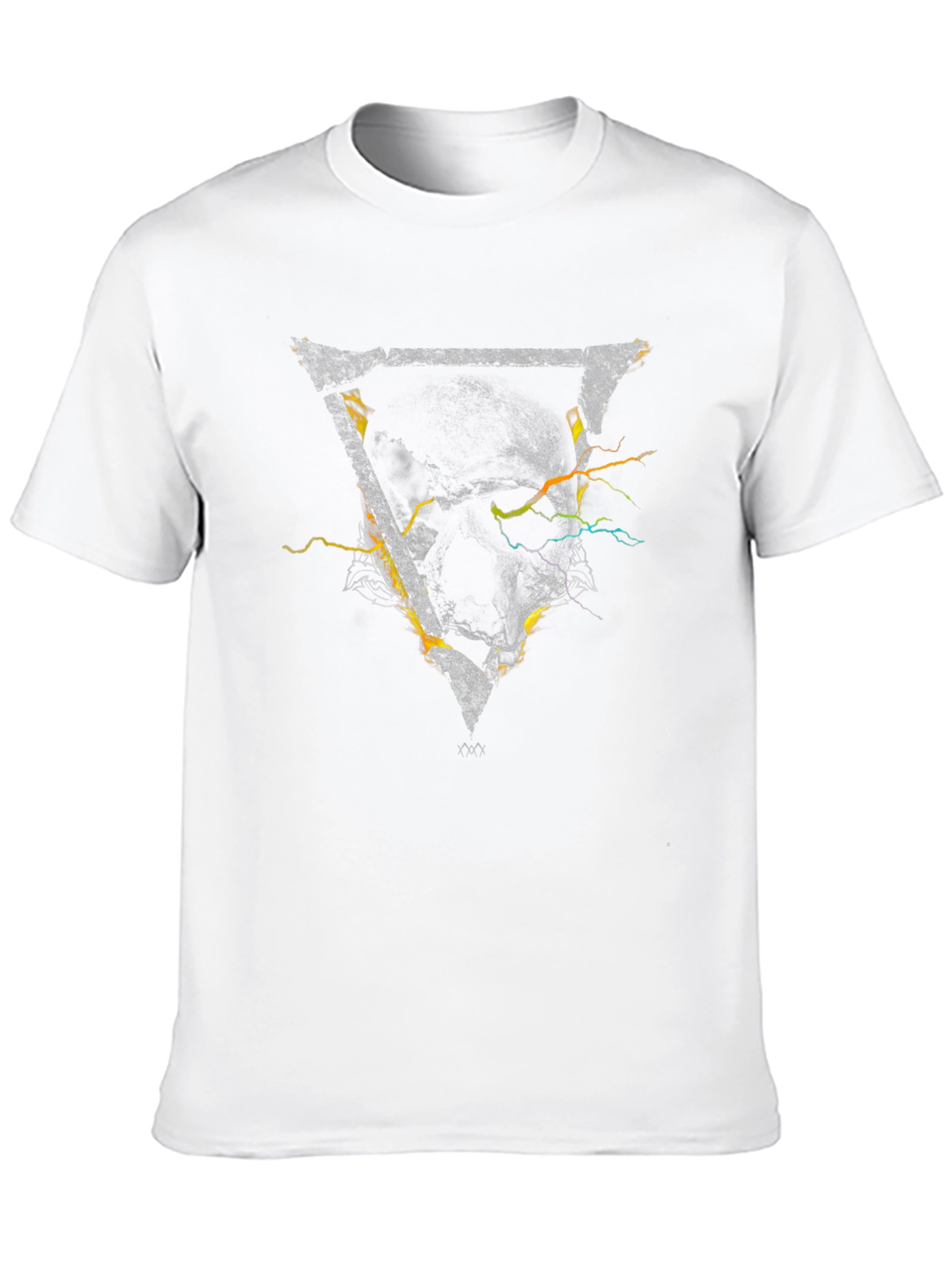 Abstract Triangle Graphic Mens Black T-Shirt