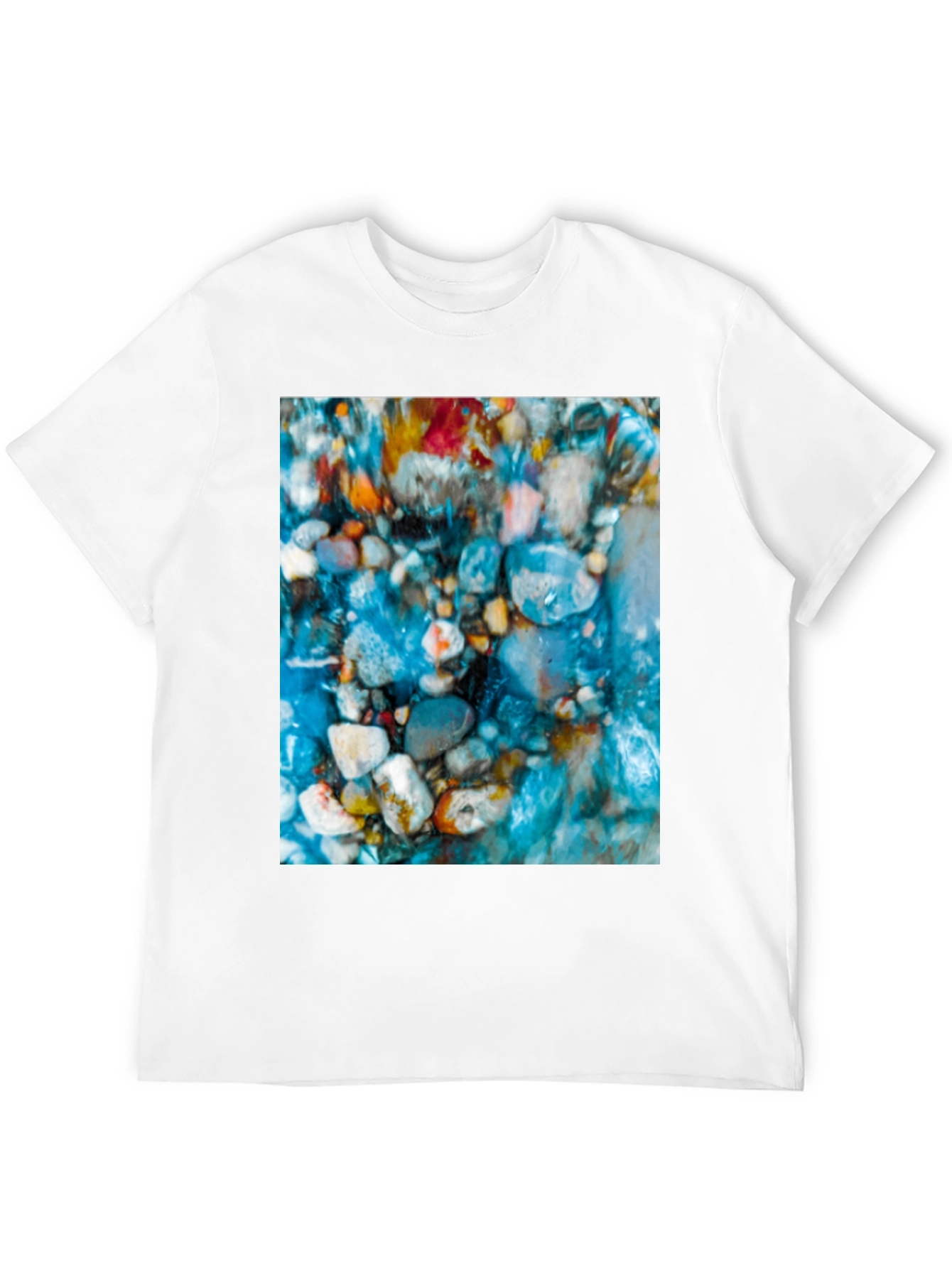Vibrant Riverbed Graphic Tee - Mens Black T-Shirt