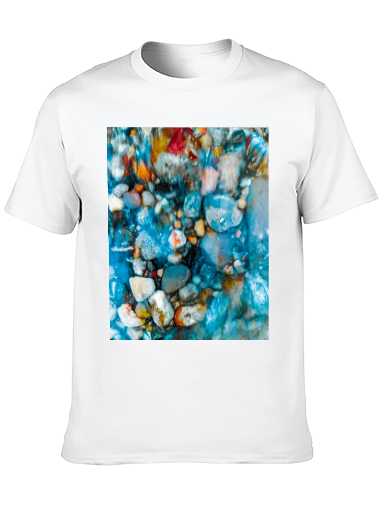 Vibrant Riverbed Graphic Tee - Mens Black T-Shirt