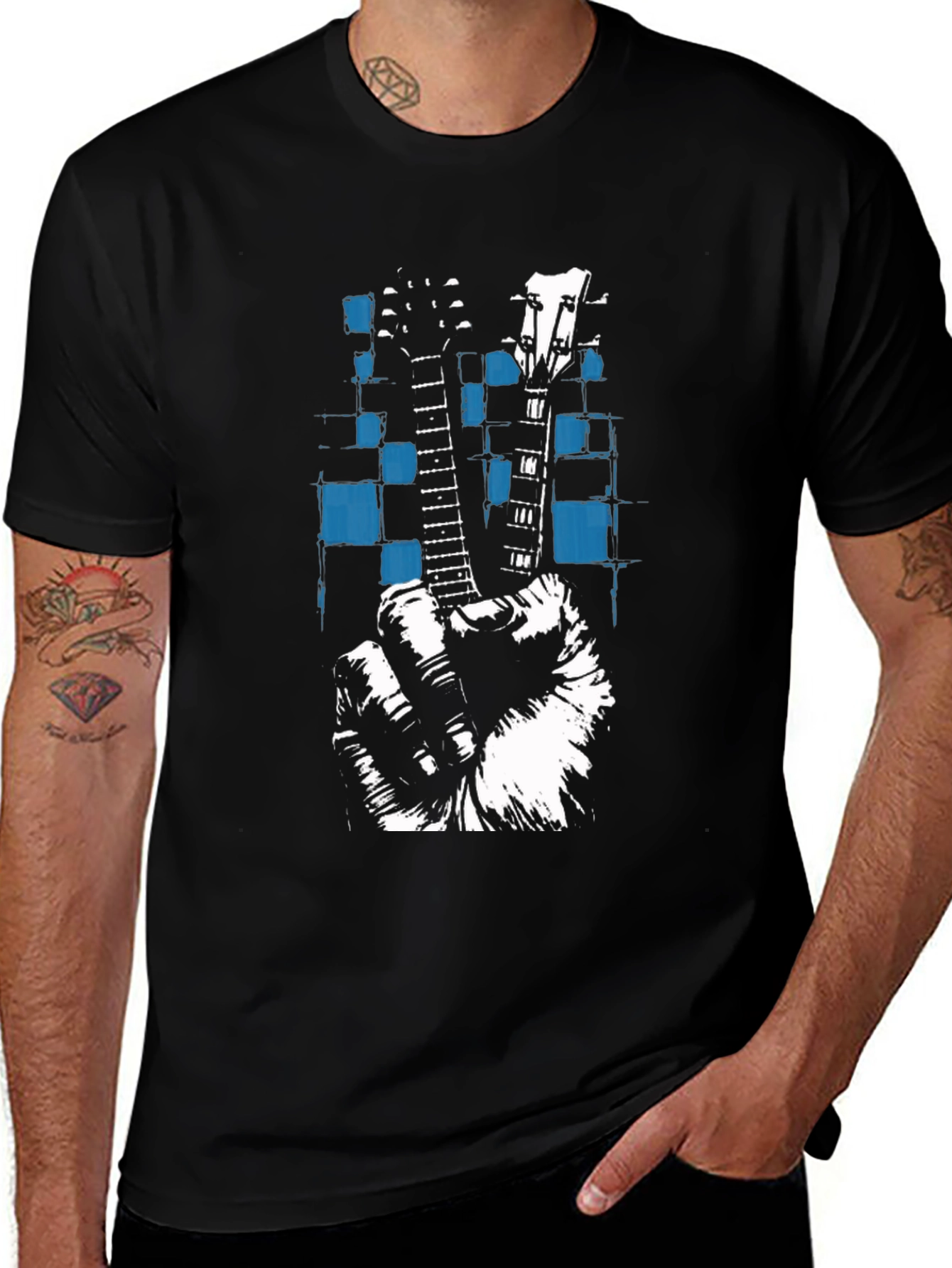 Guitar Peace Sign Graphic Tee