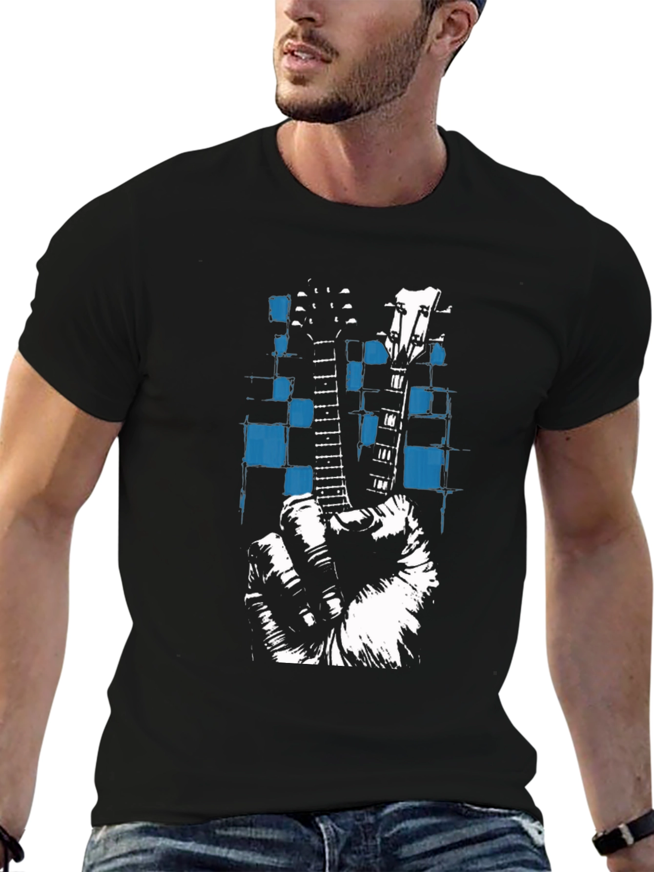 Guitar Peace Sign Graphic Tee