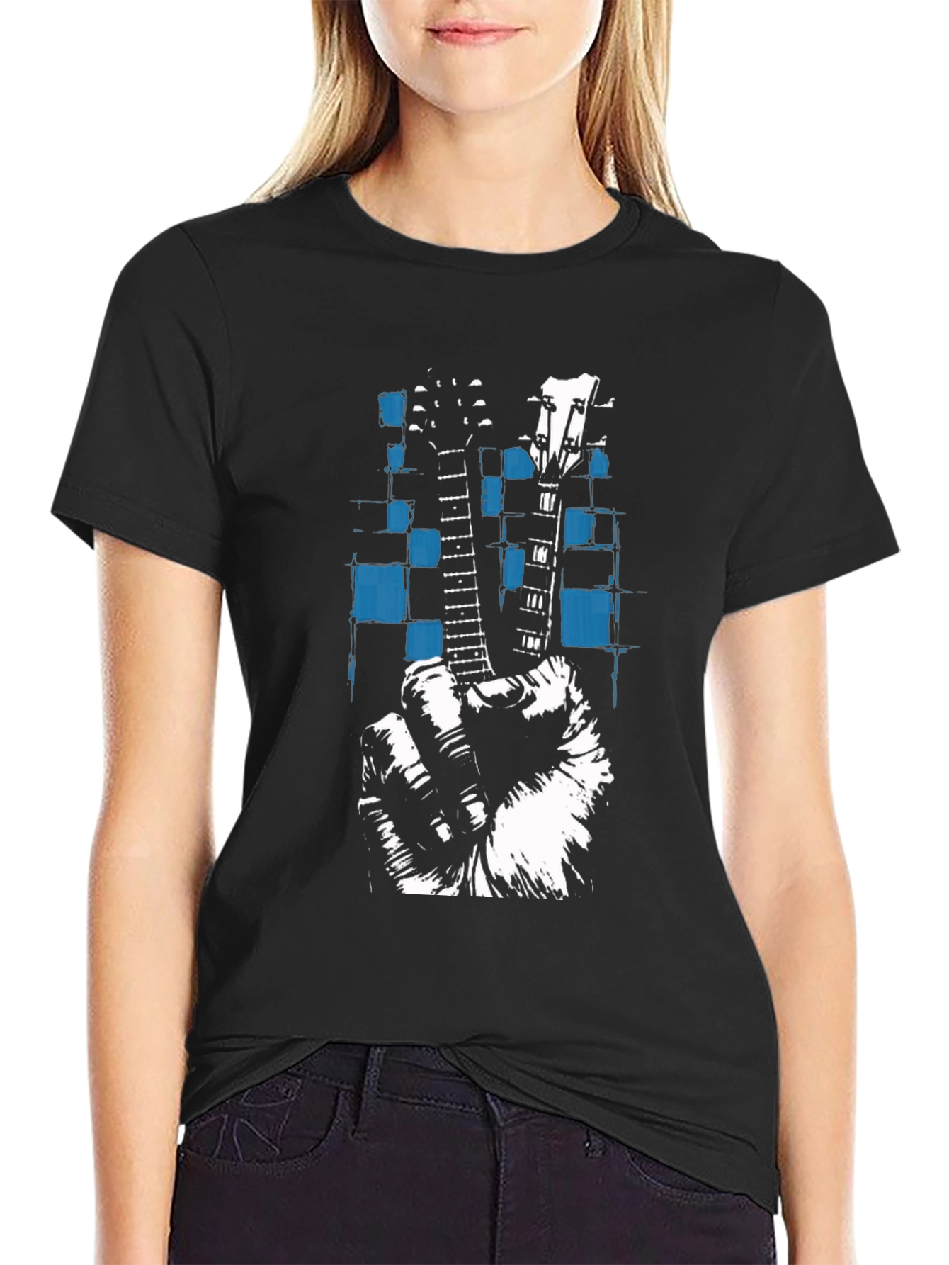 Guitar Peace Sign Graphic Tee