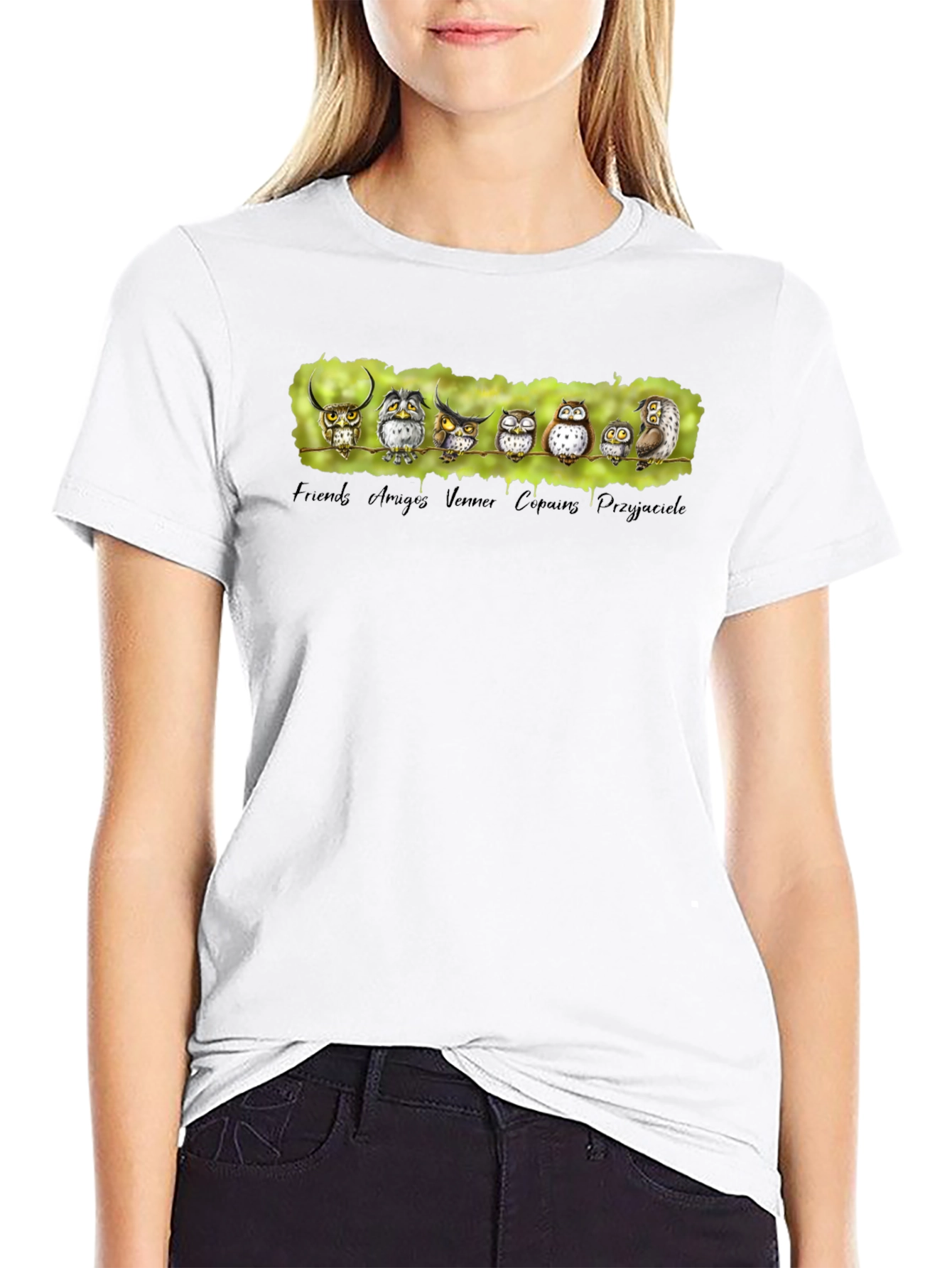 Owl Friends Graphic Tee - Black T-Shirt