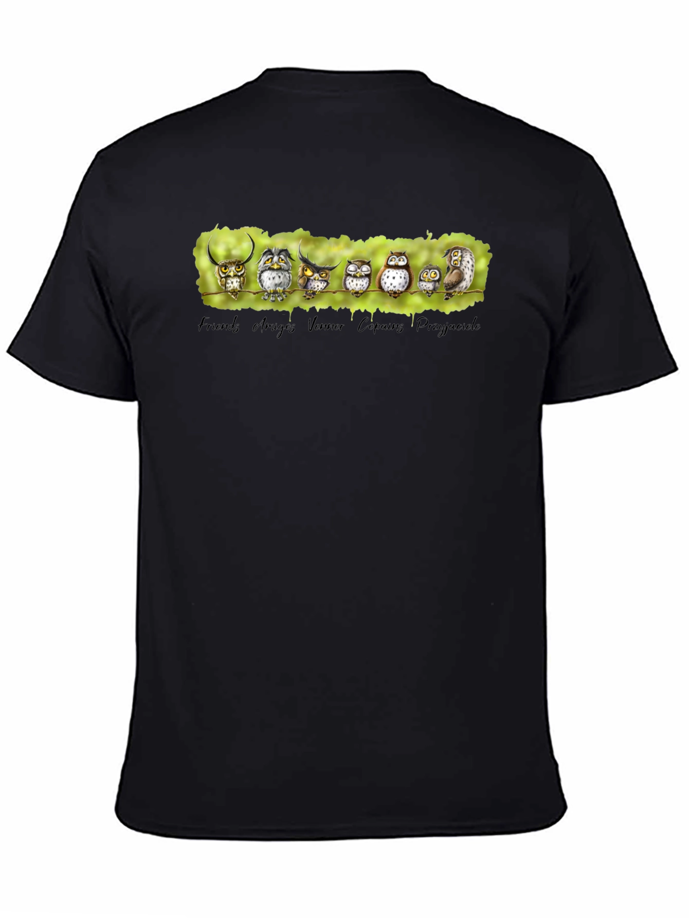 Owl Friends Graphic Tee - Black T-Shirt