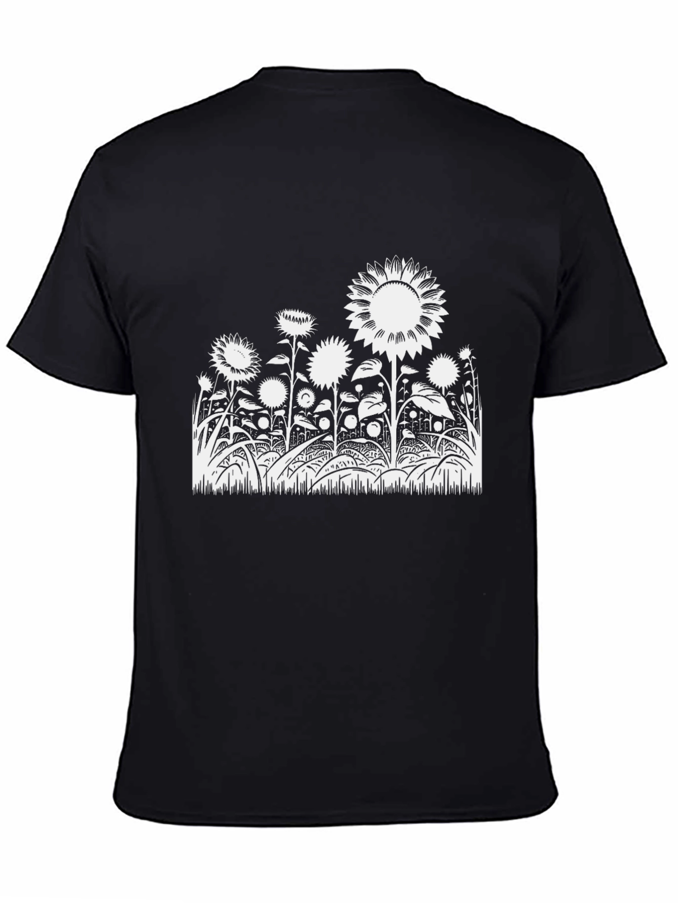 Sunflower Graphic Tee - Black Cotton Blend