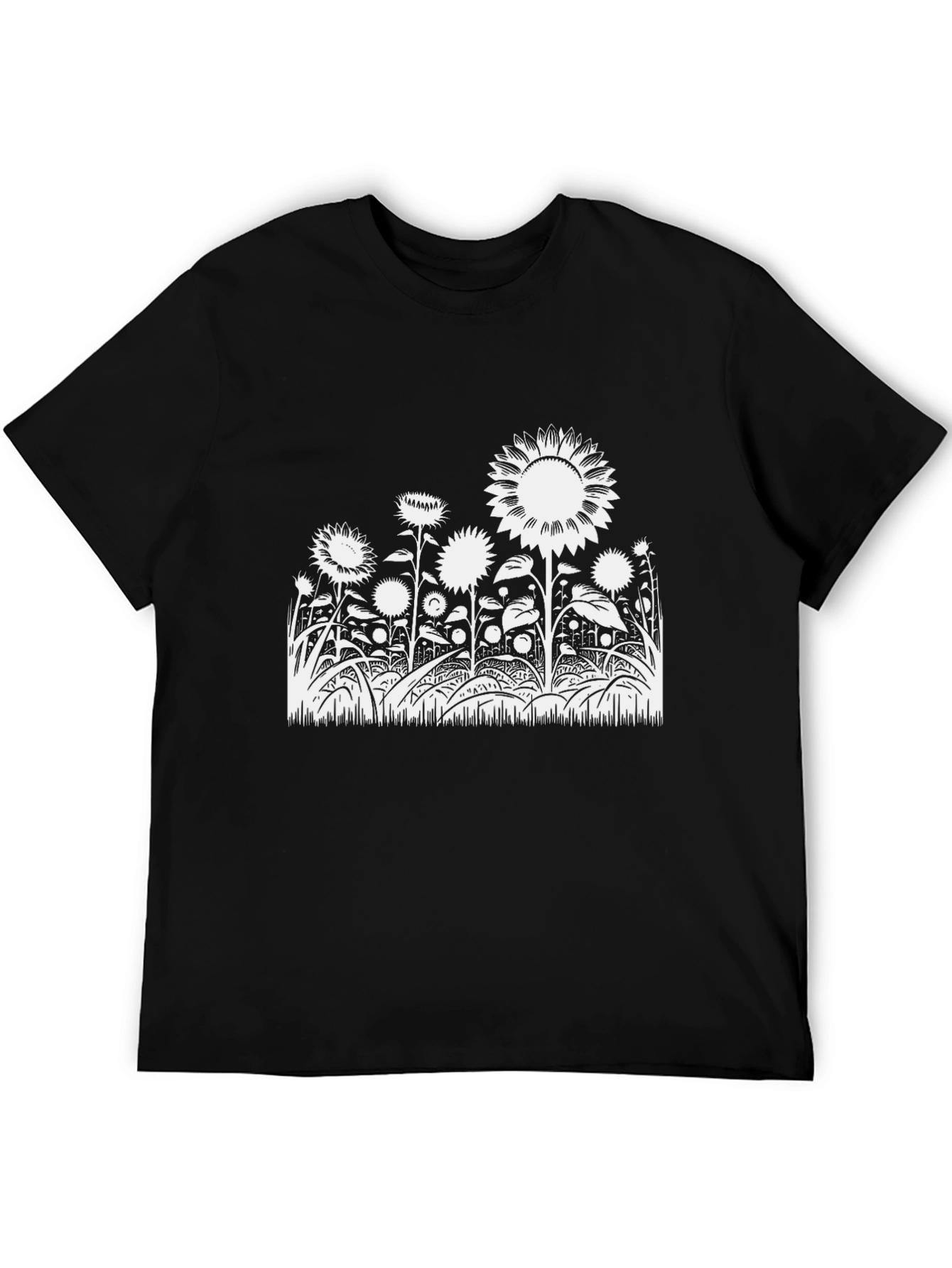 Sunflower Graphic Tee - Black Cotton Blend