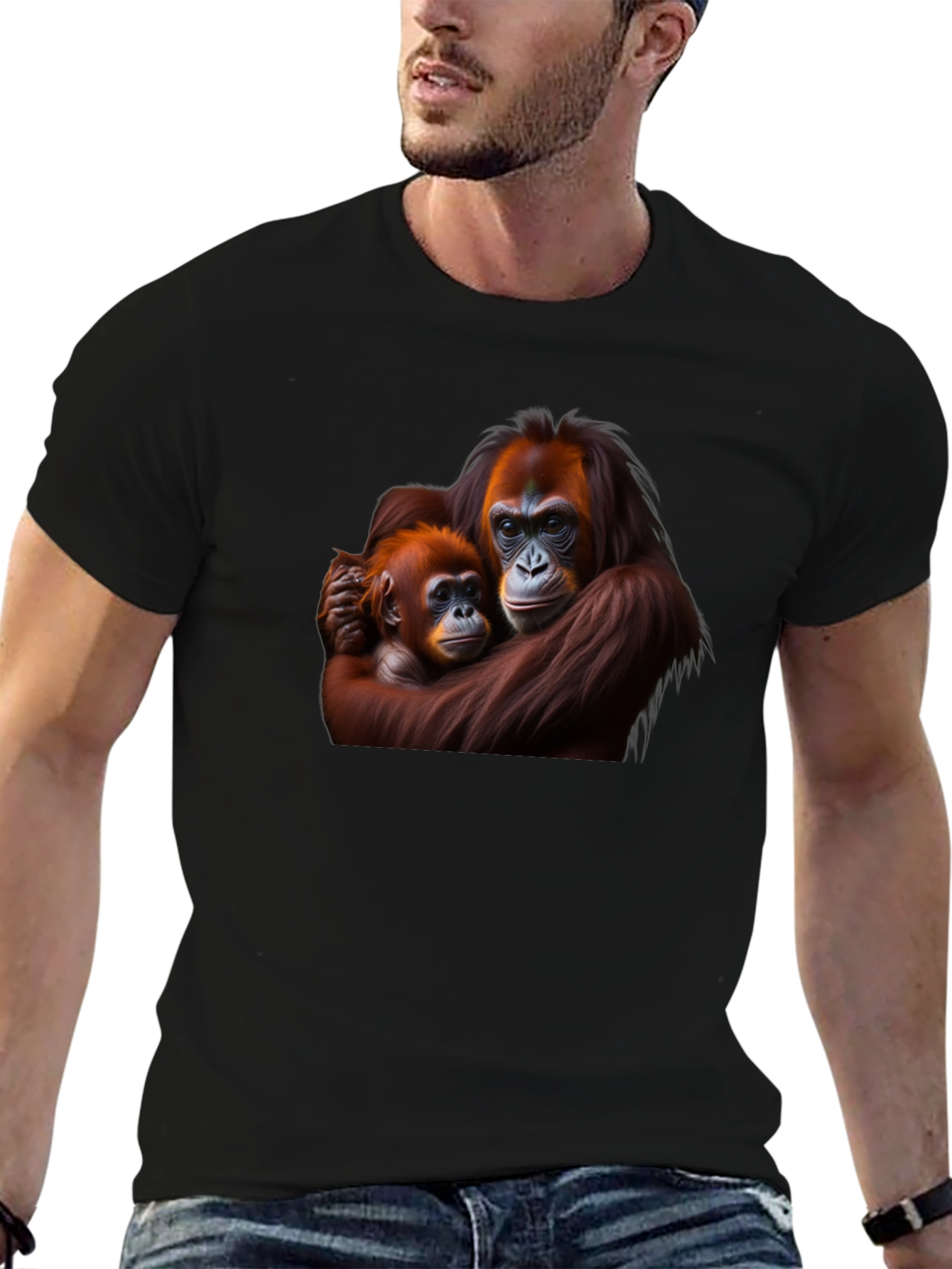 Orangutan Mother and Baby Graphic T-Shirt